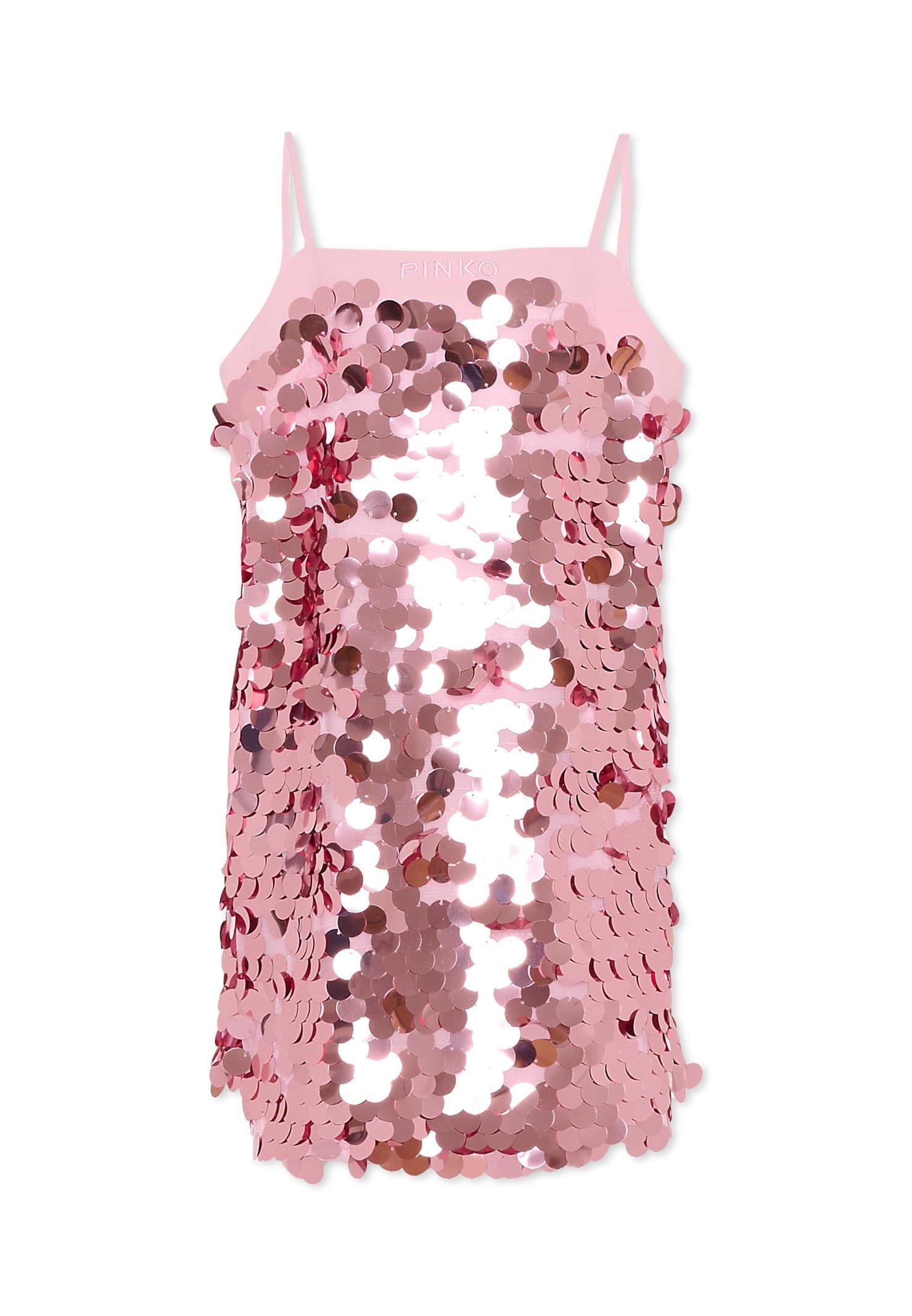 pinko pink dress for girl with logo