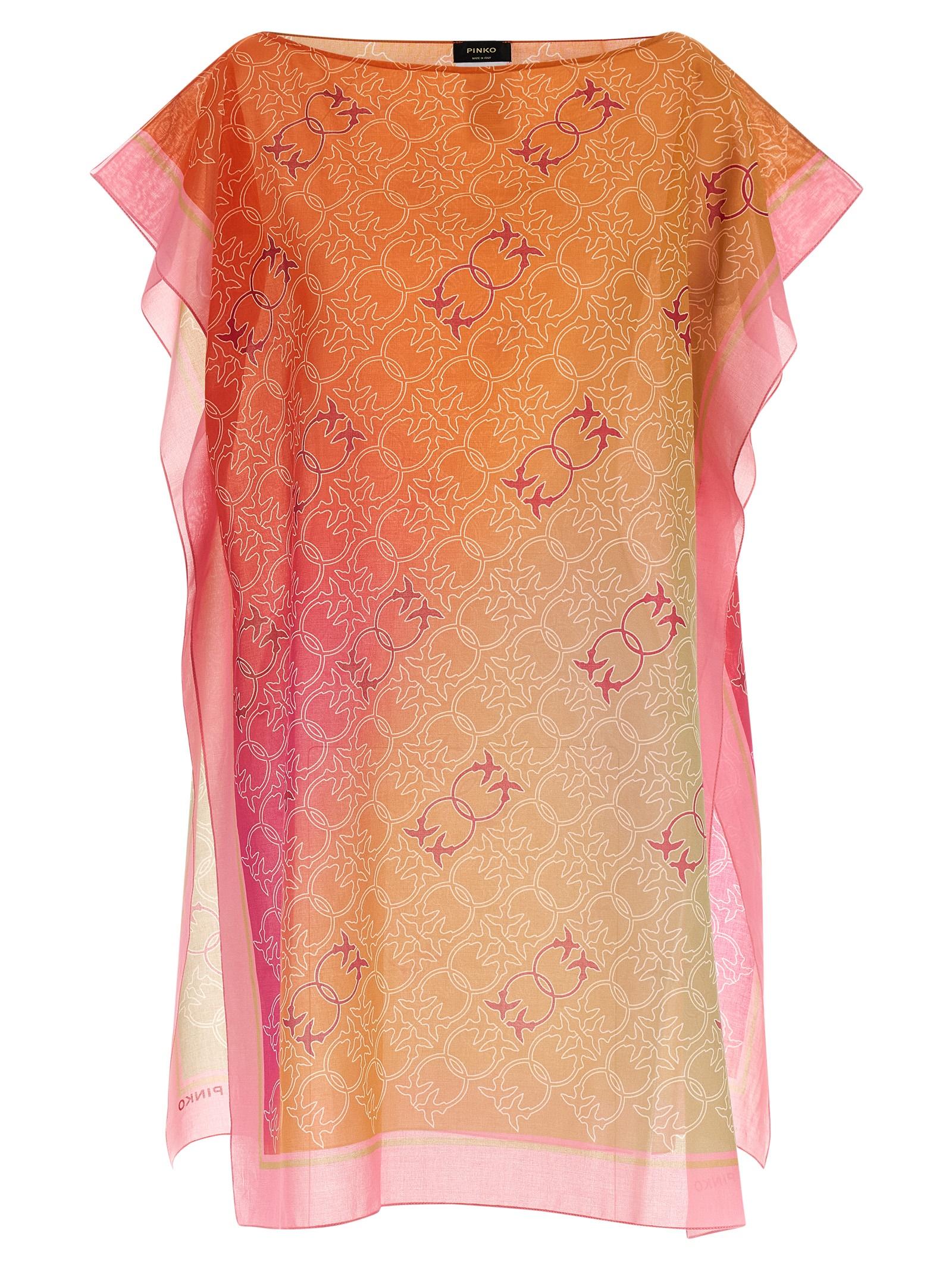 pinko polka kaftan multicolor cotton beachwear - women