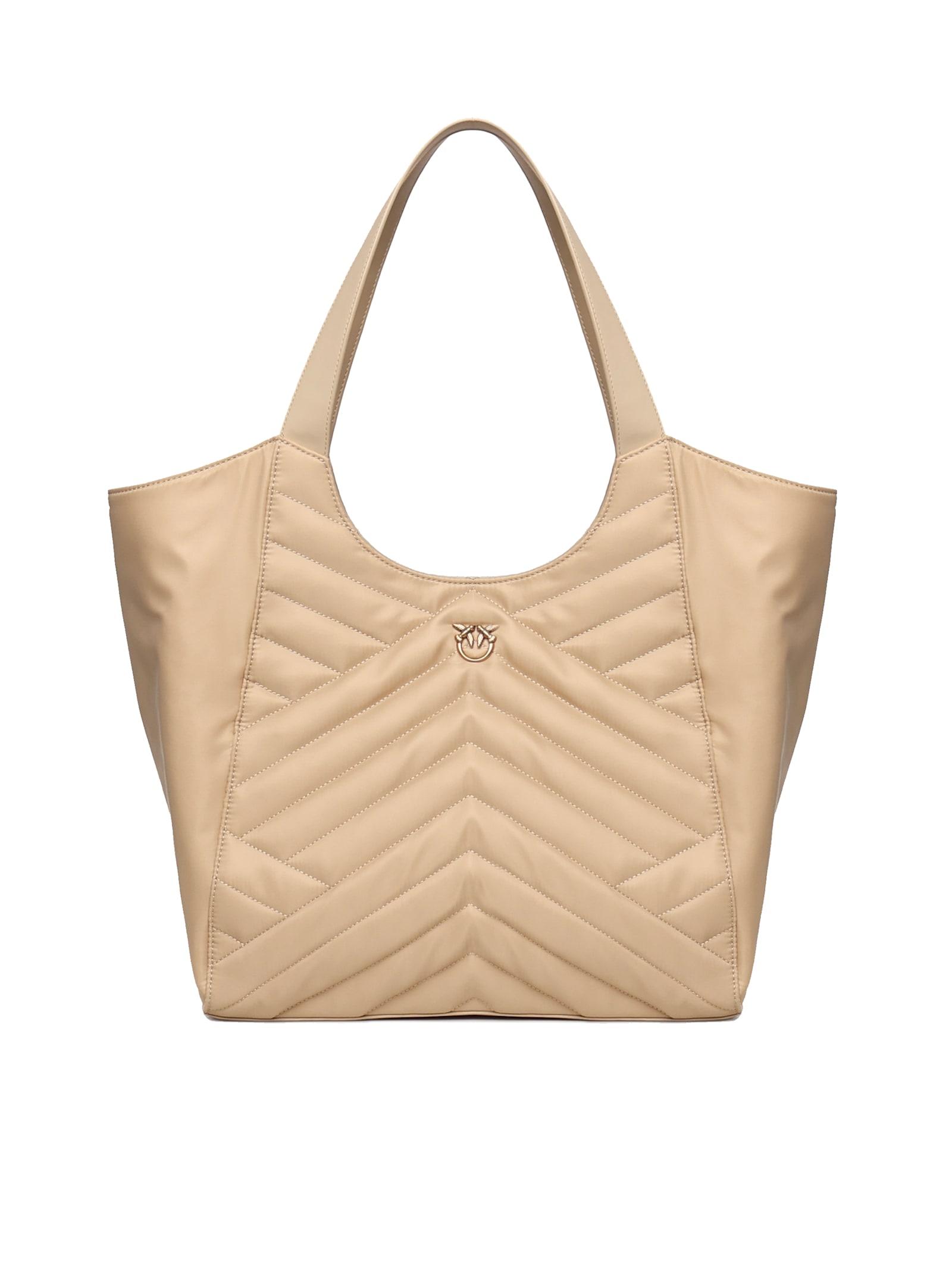 pinko puzzle quilt fabric shopper bag