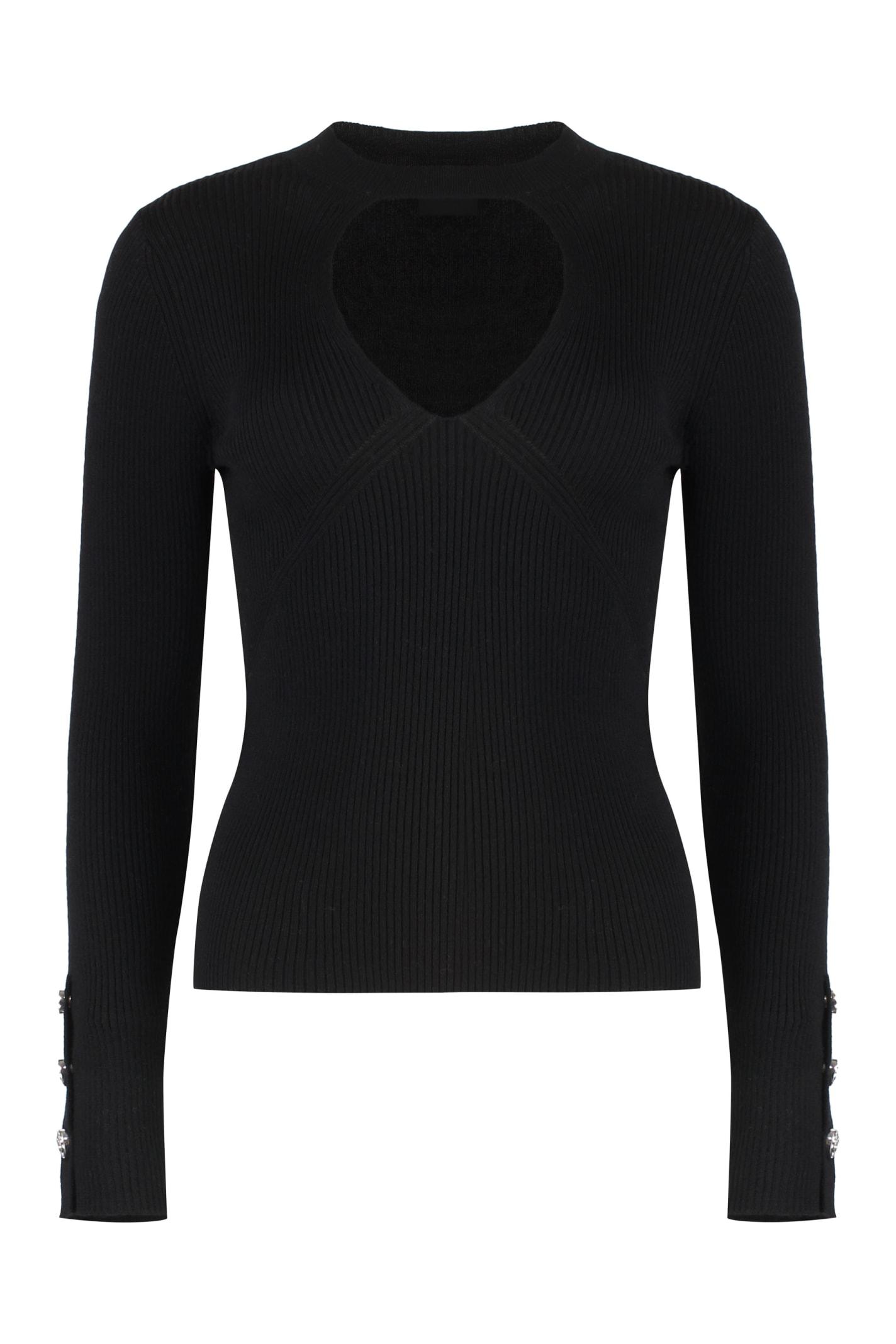 pinko rabbocco knitted wool-blend top