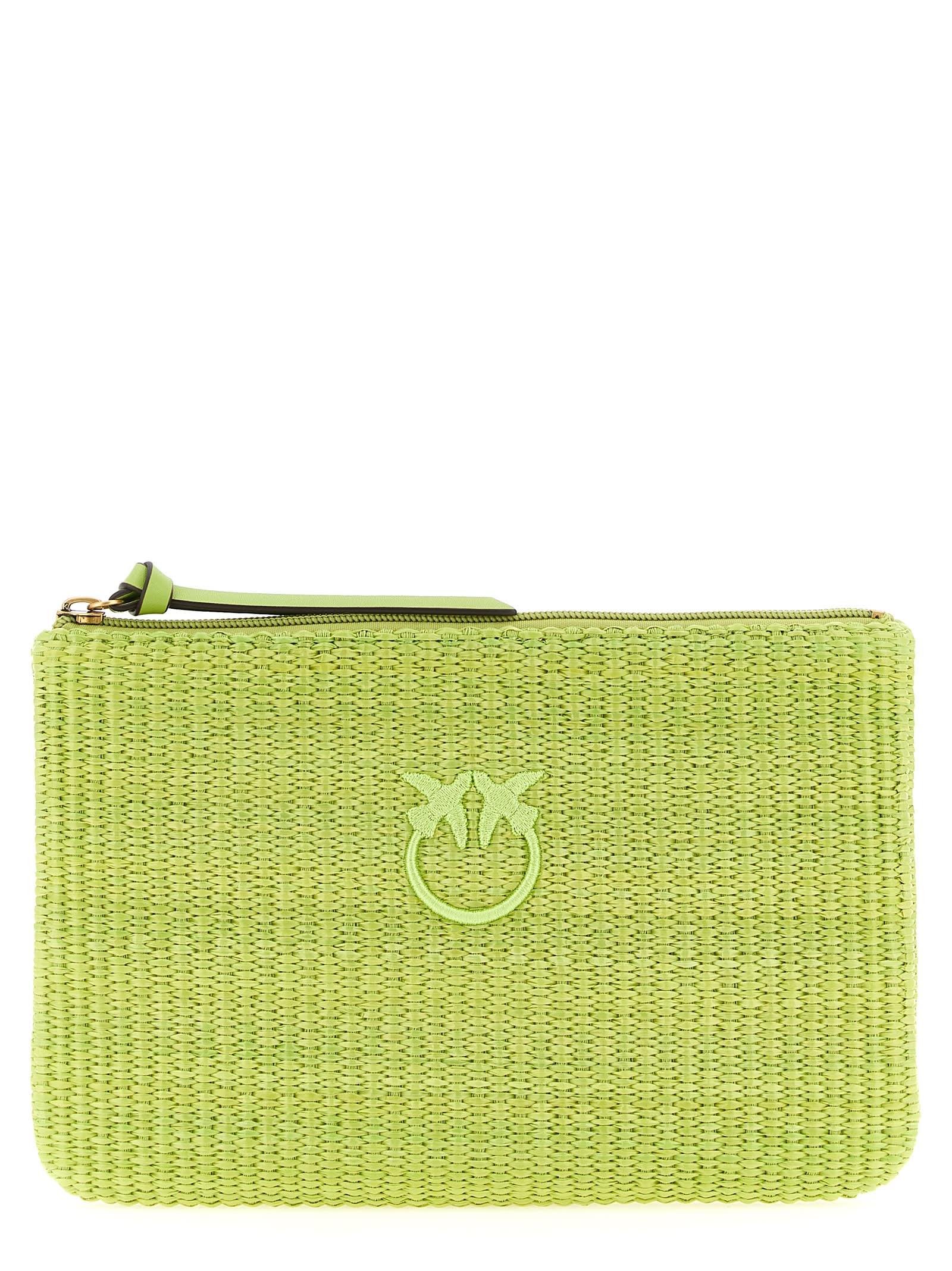 pinko raffia clutch