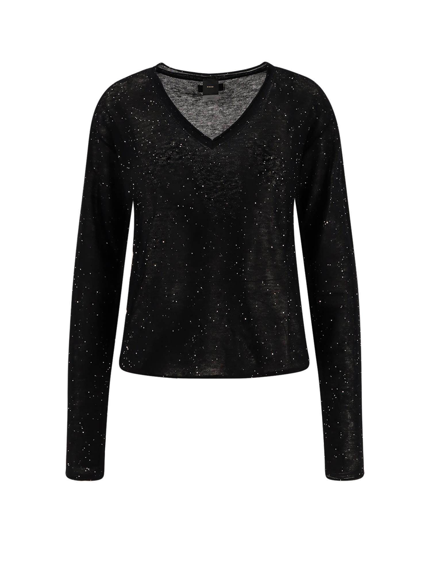 pinko salomone wool sweater with micro sequins