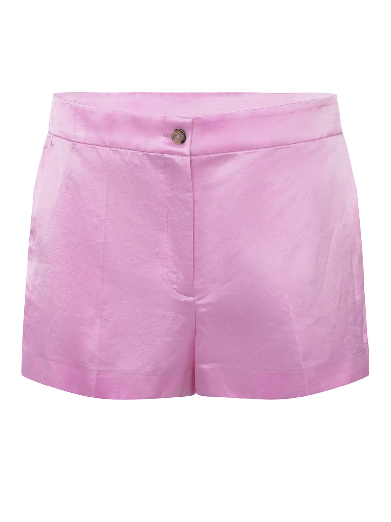 pinko scintille shorts made of linen blend.