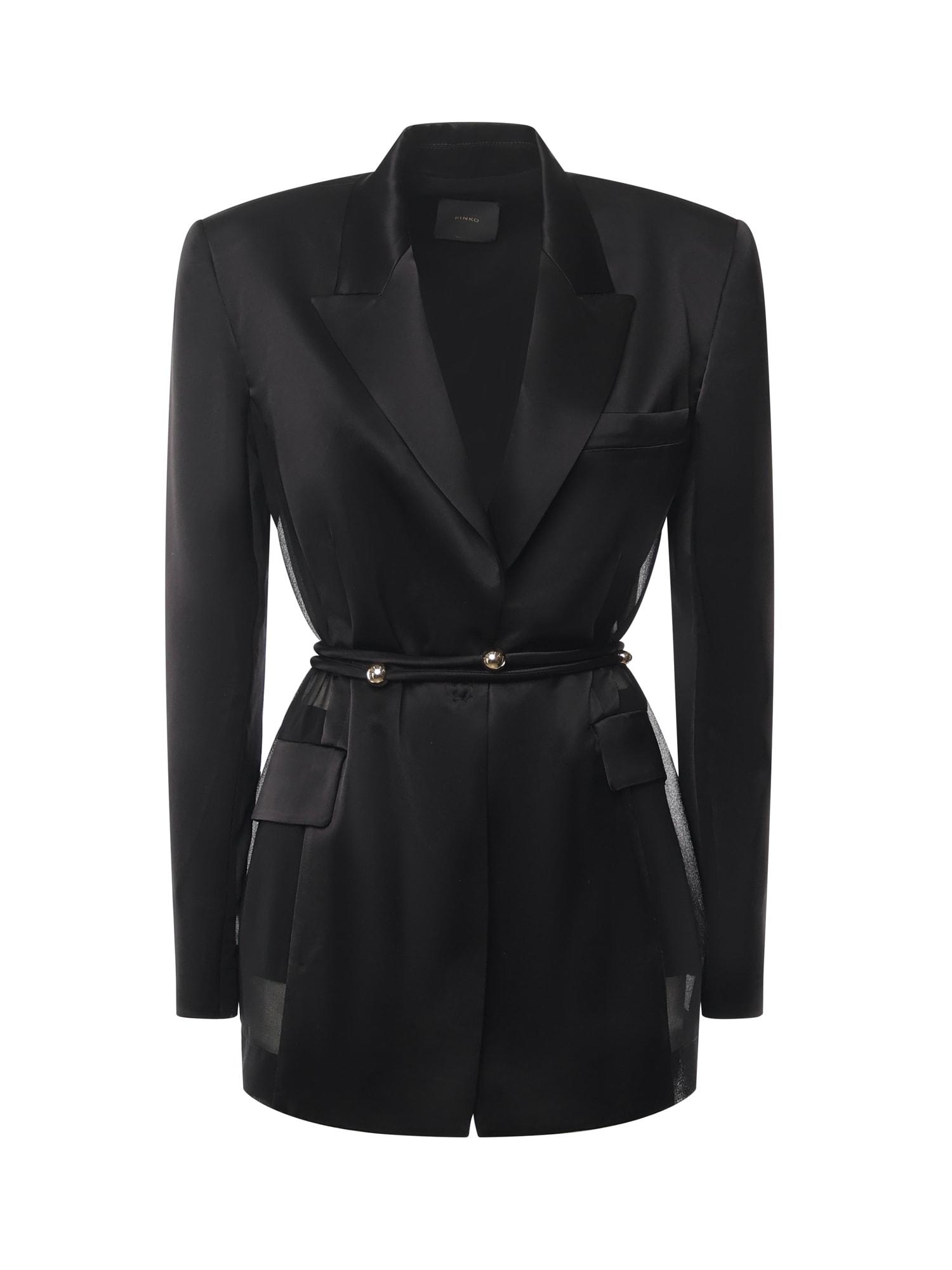 pinko shiny satin blazer