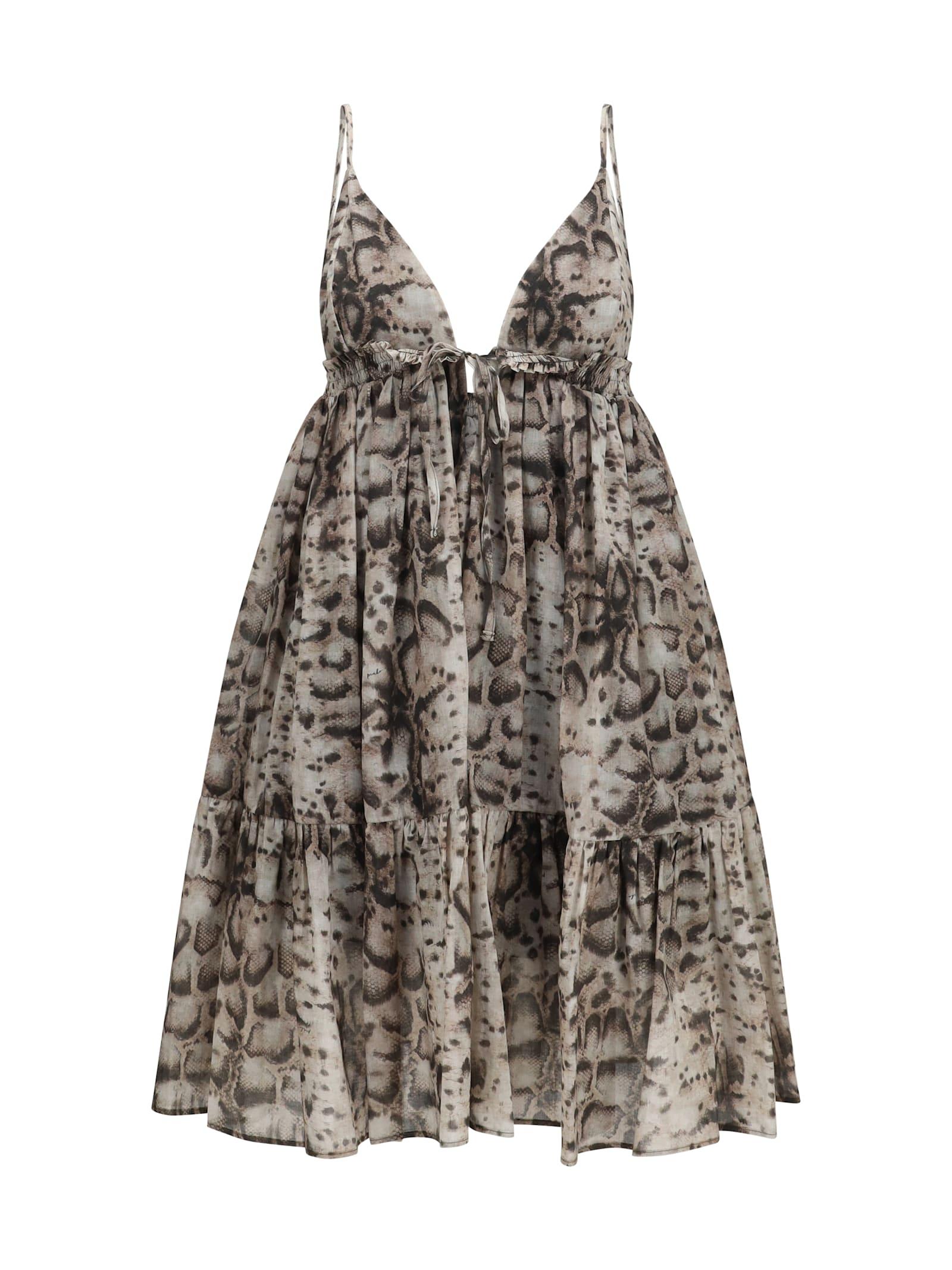 pinko short snake-print dress