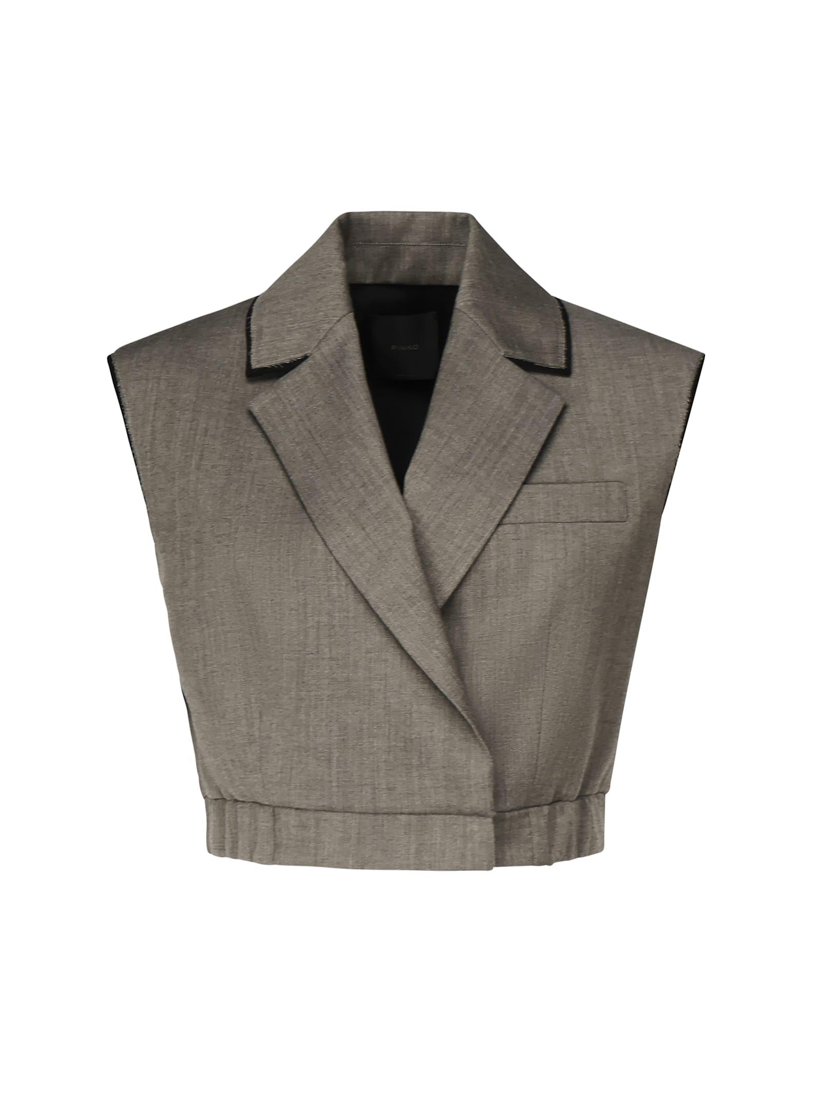 pinko short vest with lapels and elastic