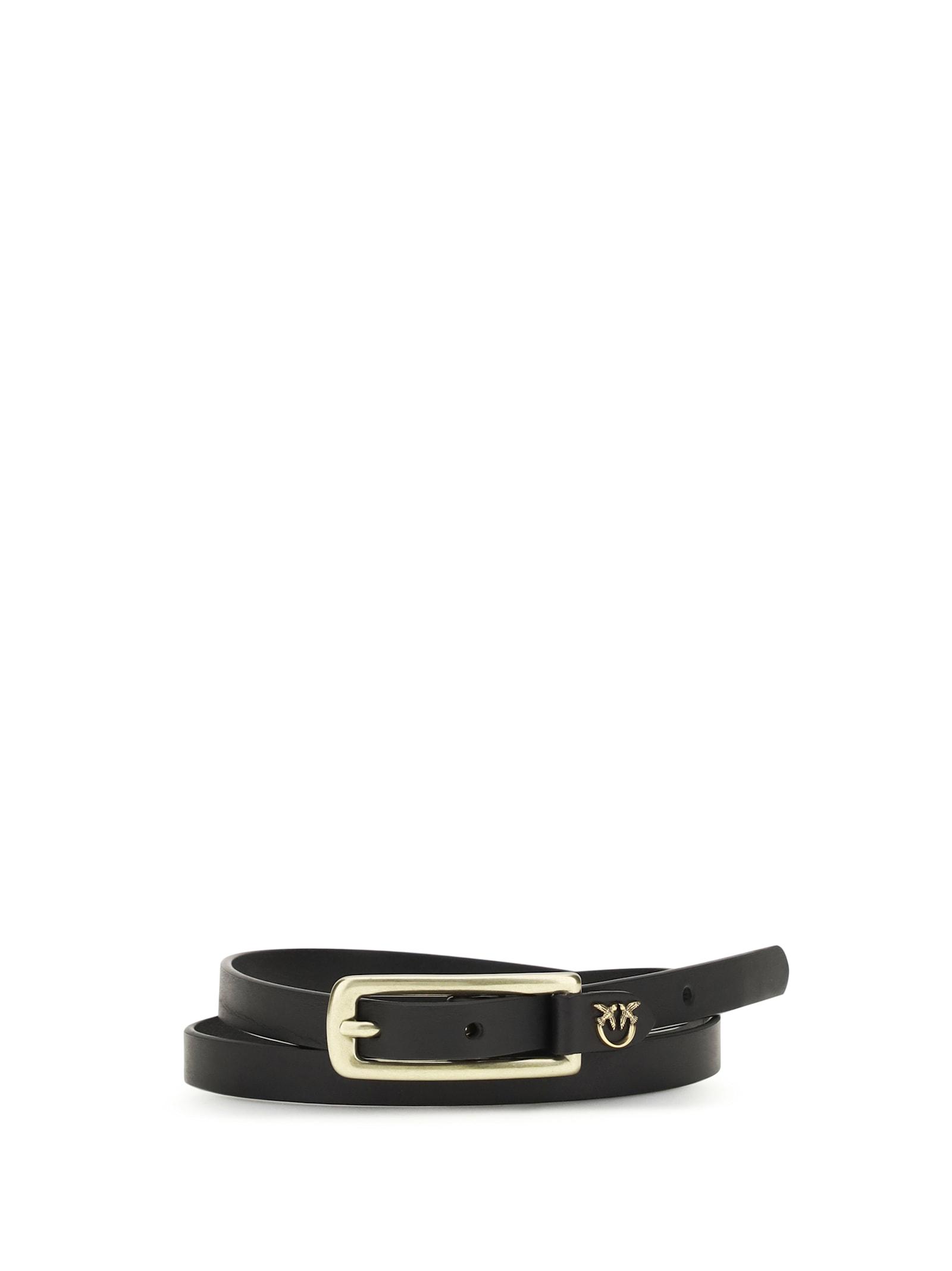 pinko slim leather belt