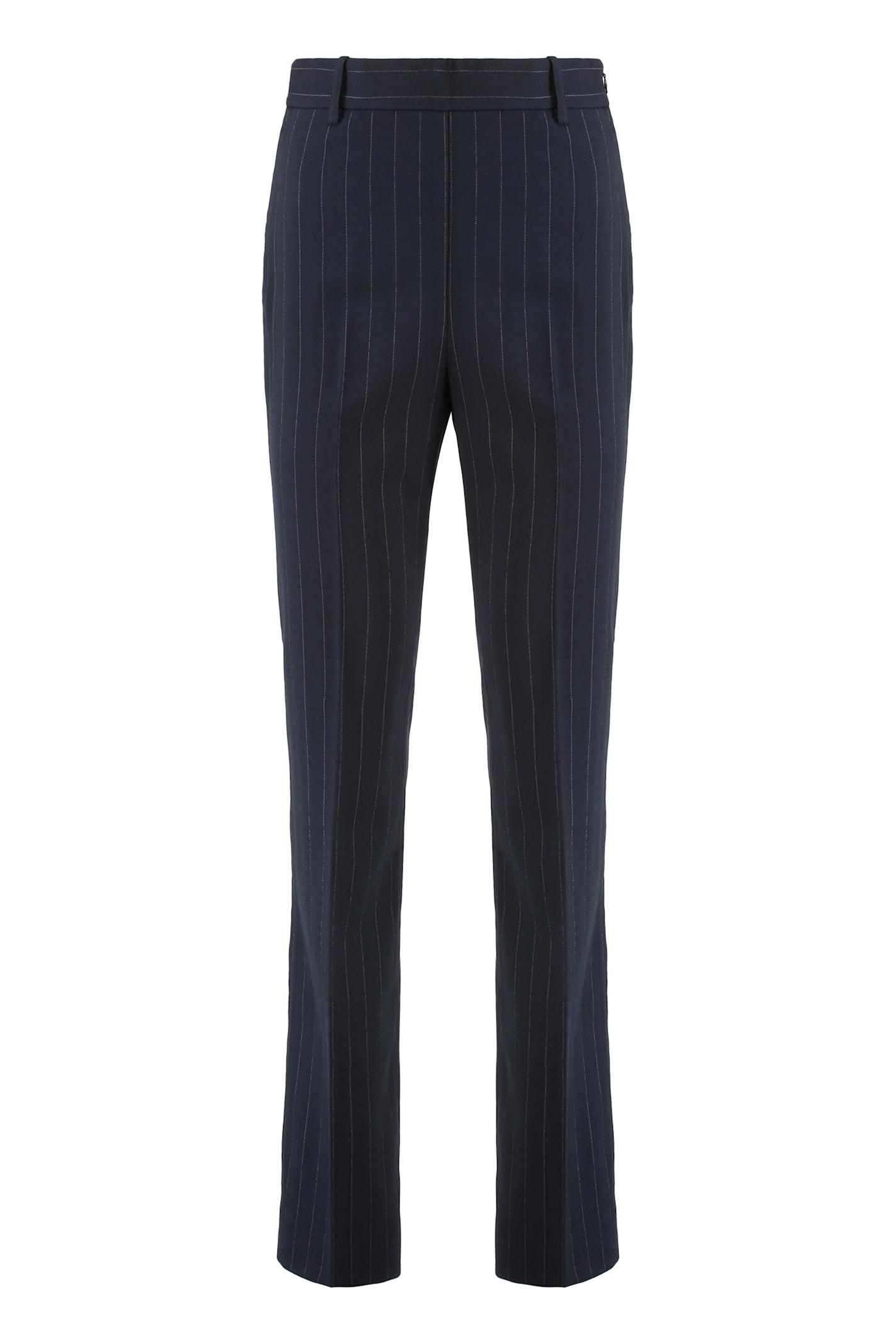 pinko straight chalk-striped trousers in wool blend