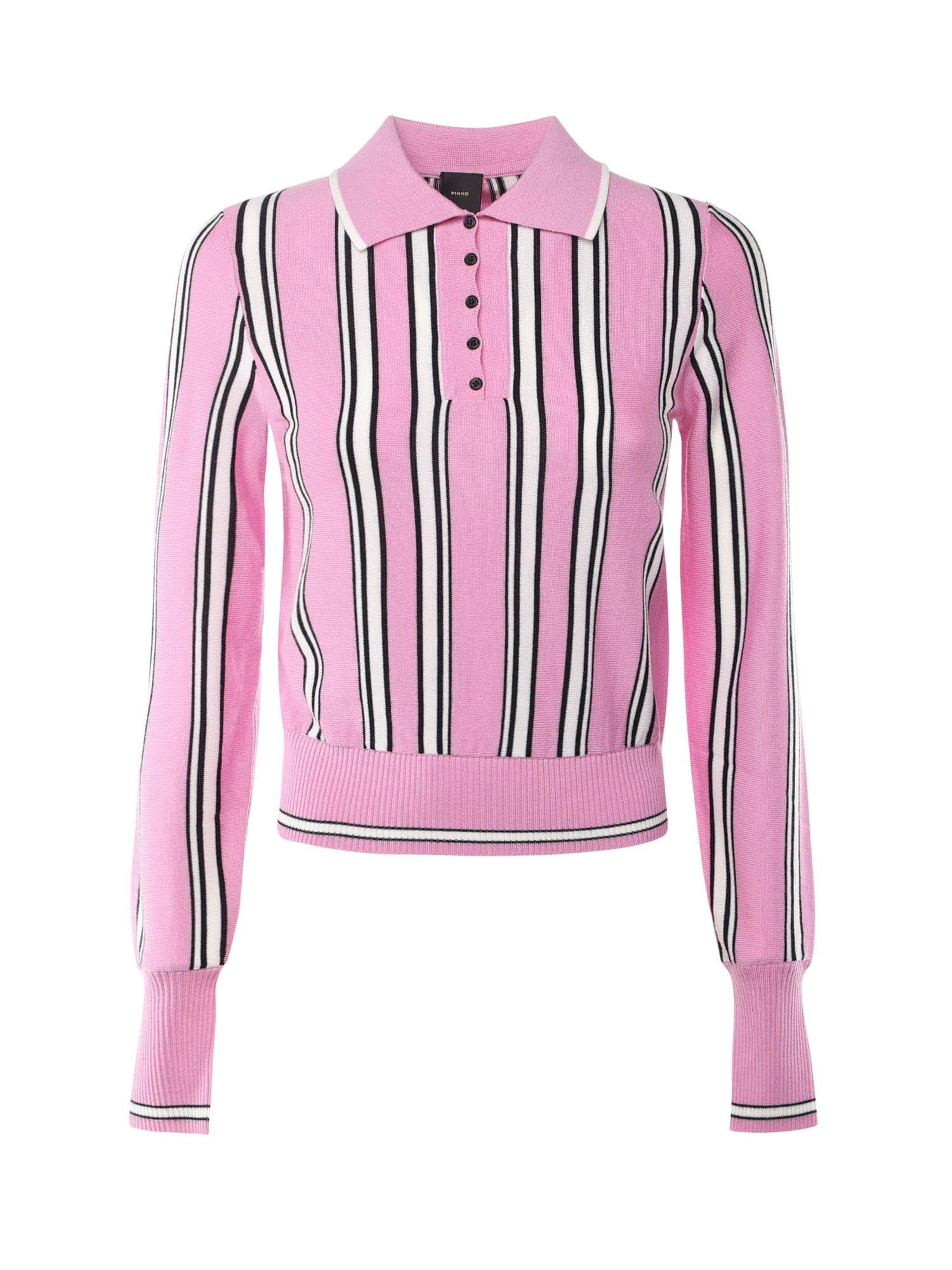 pinko striped polo-style sweater