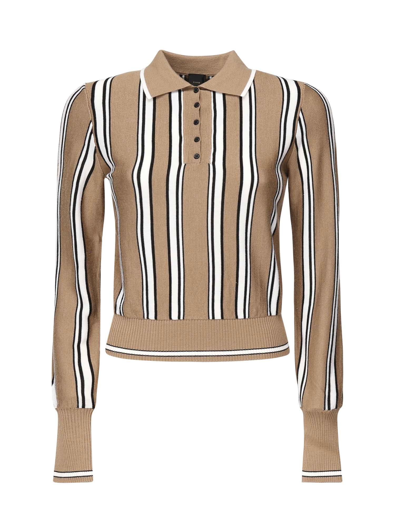 pinko striped polo-style sweater