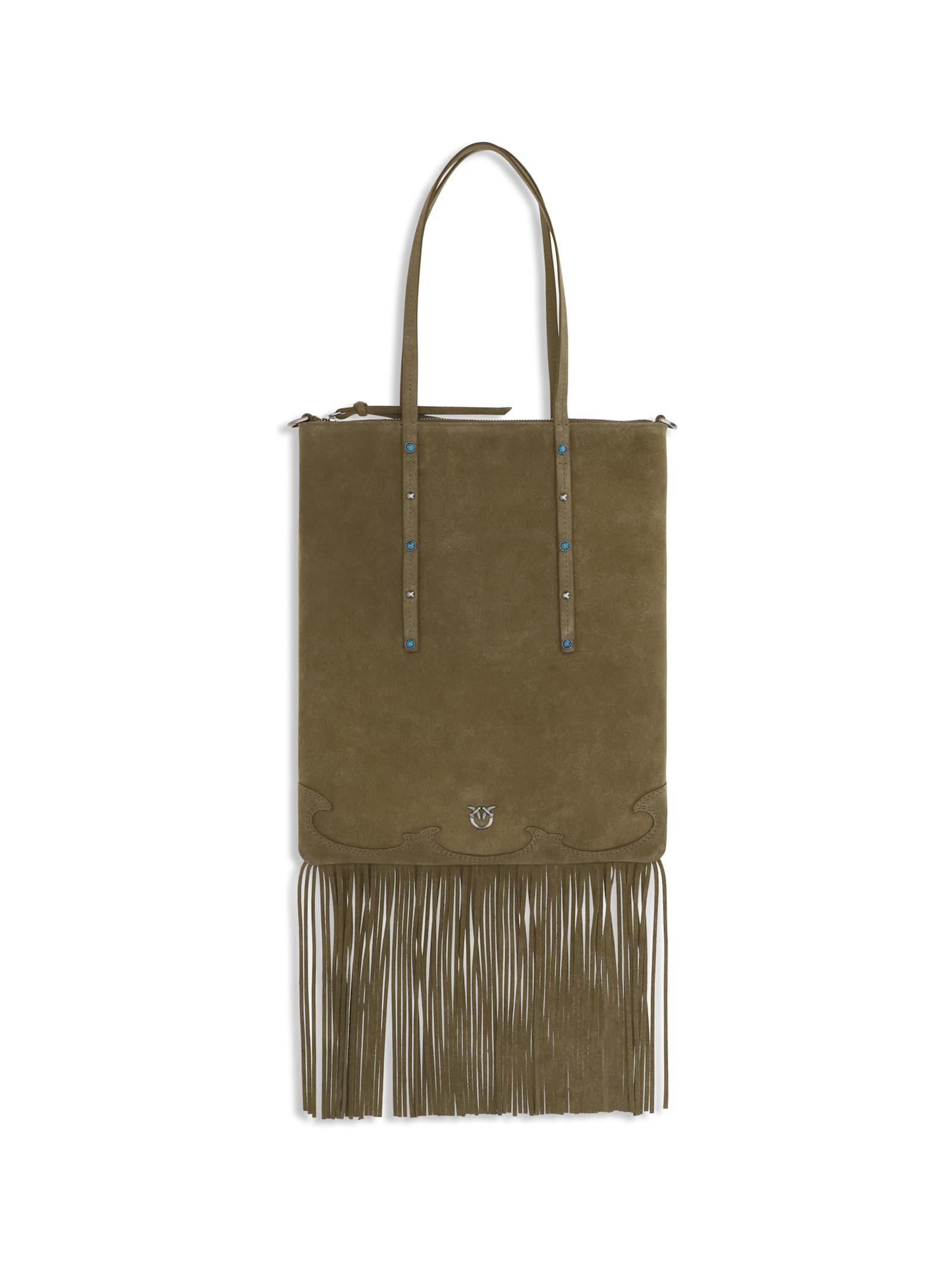 pinko suede shoulder bag