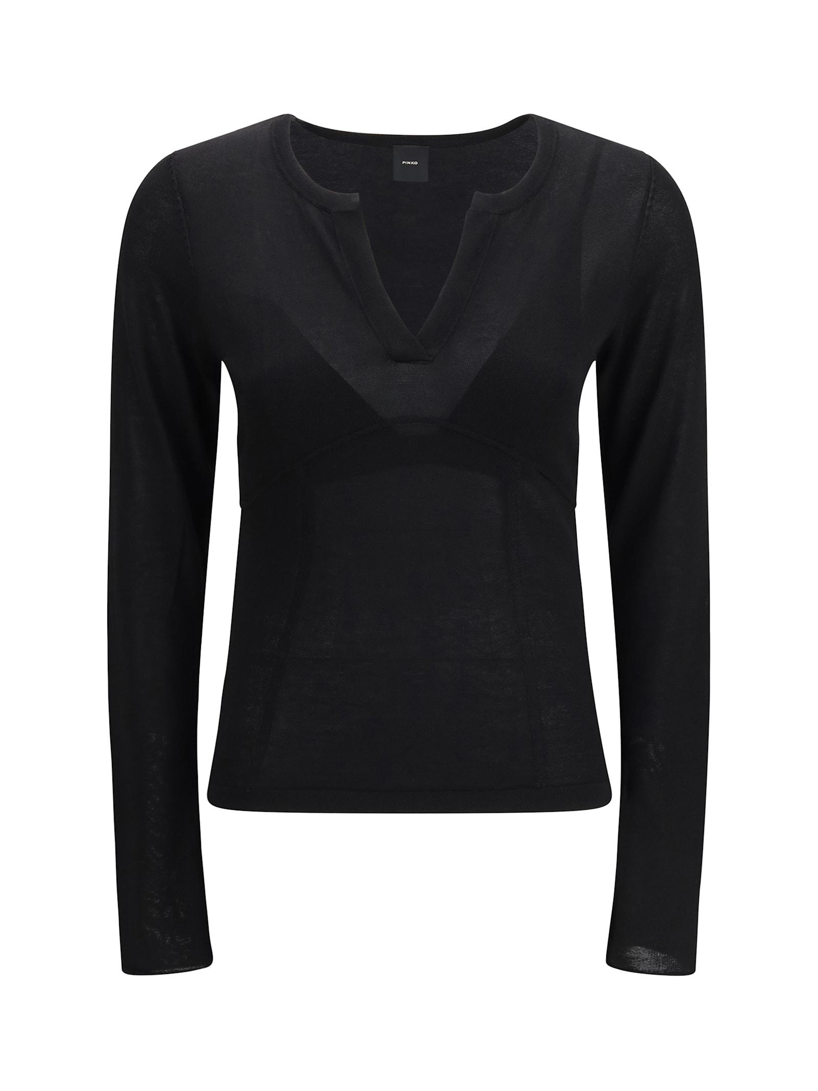 pinko sweater long-sleeve with v-open neckline
