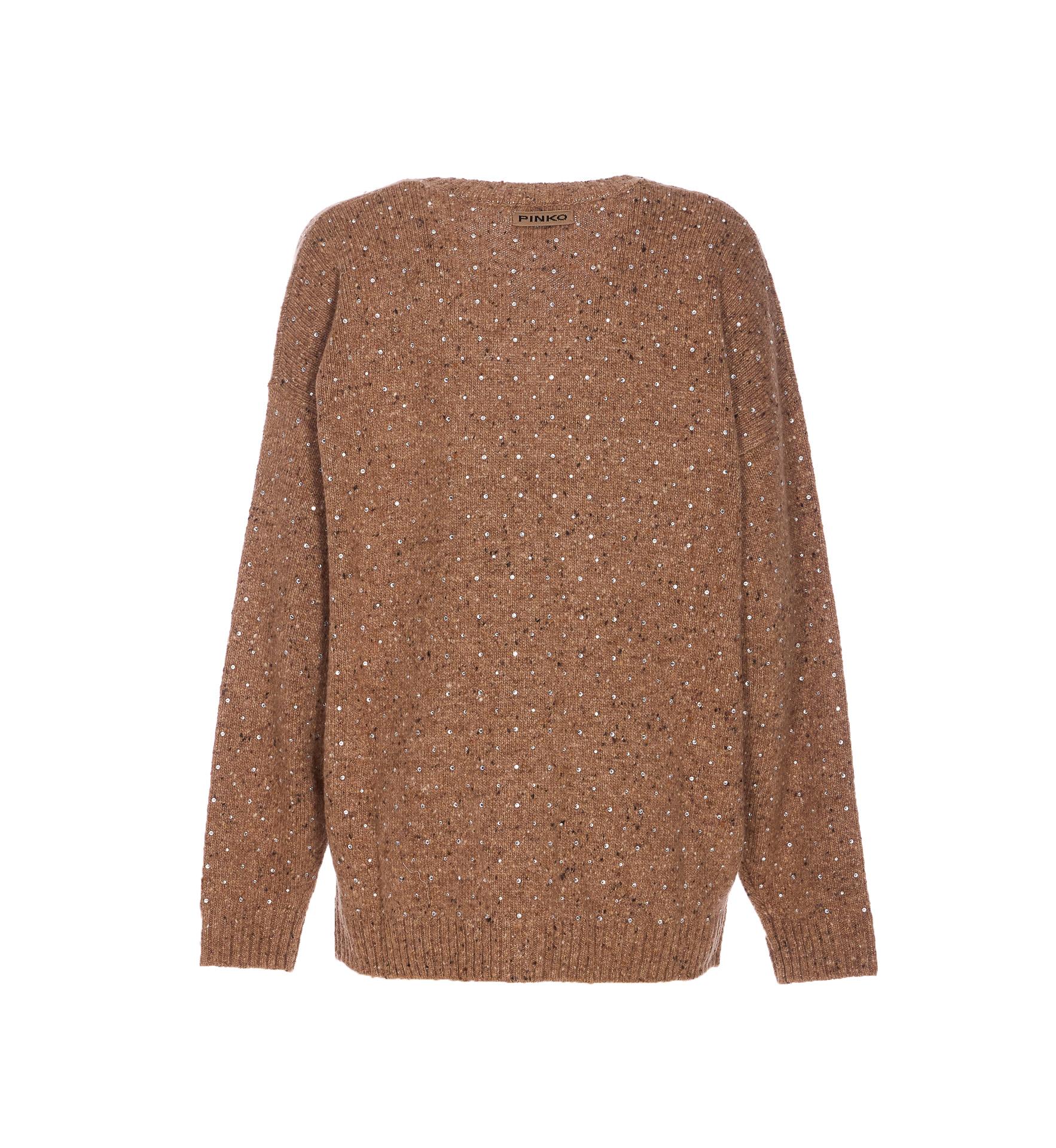 pinko sweaters brown wool nylon viscose - women