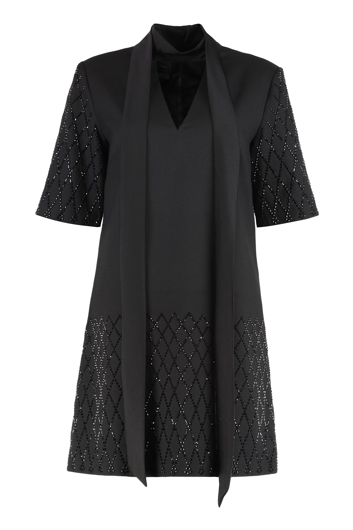 pinko t-shirt dress with rhinestones