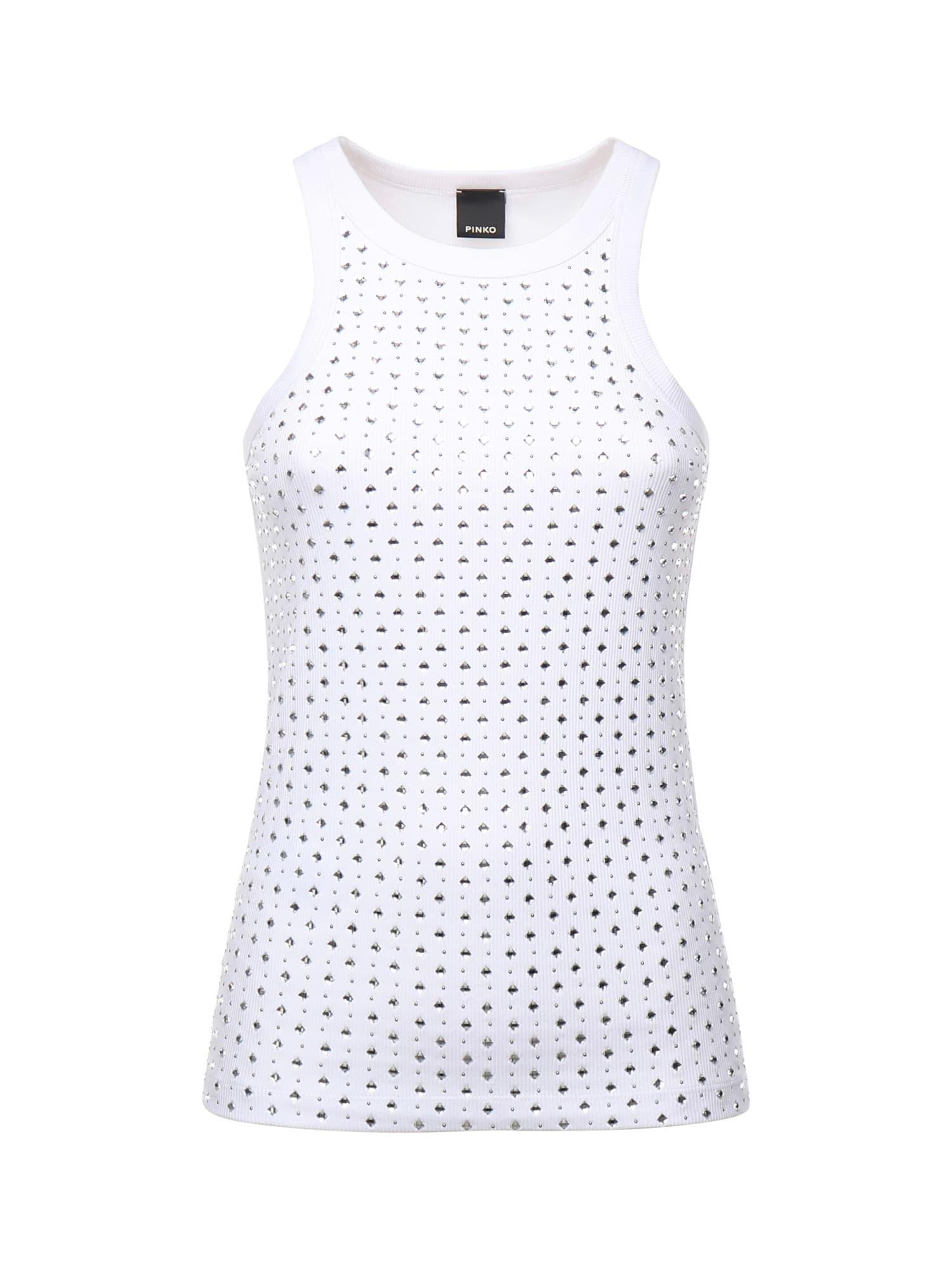 pinko tank top with rhinestones and studs