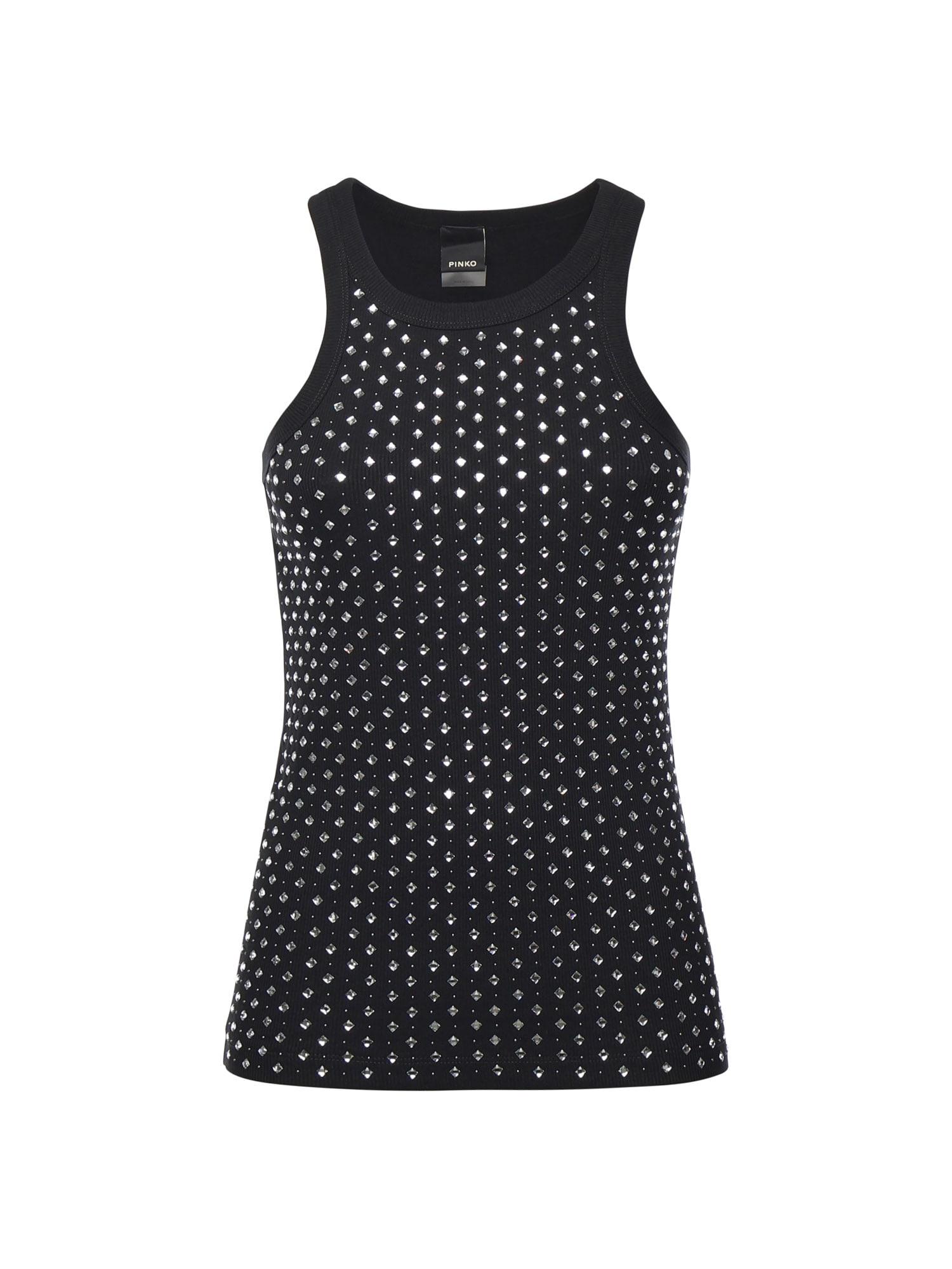 pinko tank top with rhinestones and studs