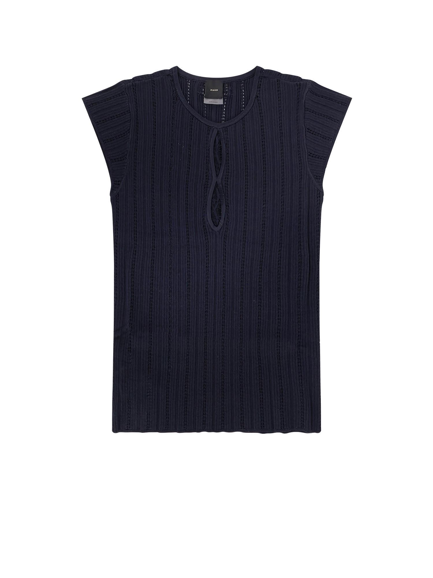 pinko tofane ribbed viscose blend sweater