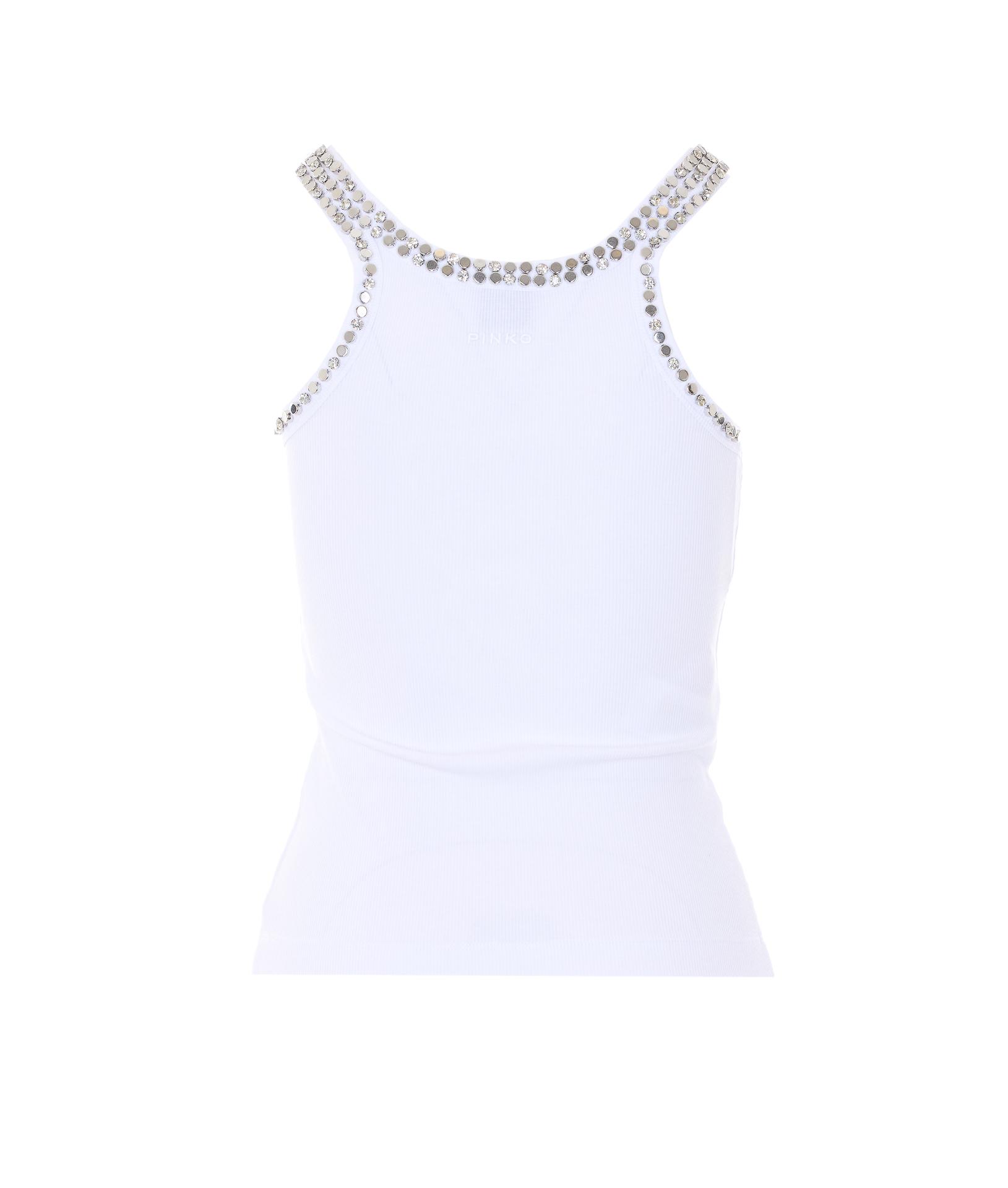 pinko top white cotton - women