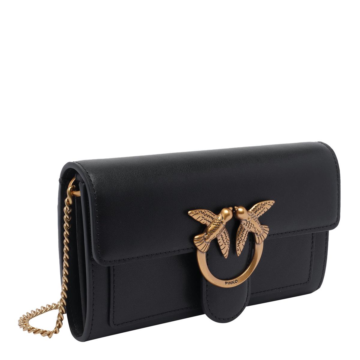 pinko wallets black calf leather - women