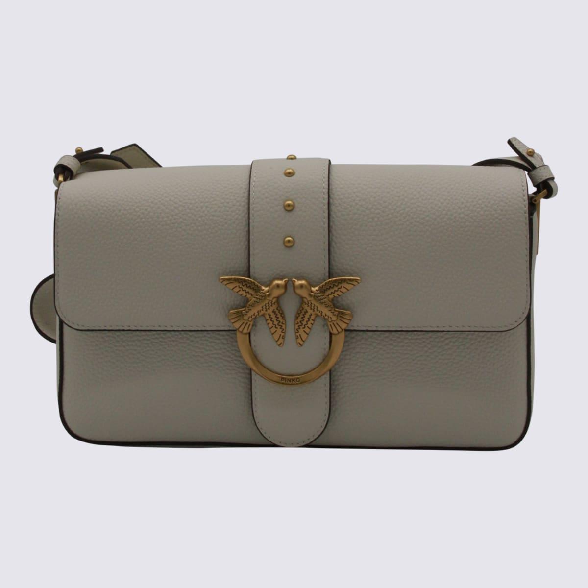 pinko white leather medium love bag slouchy