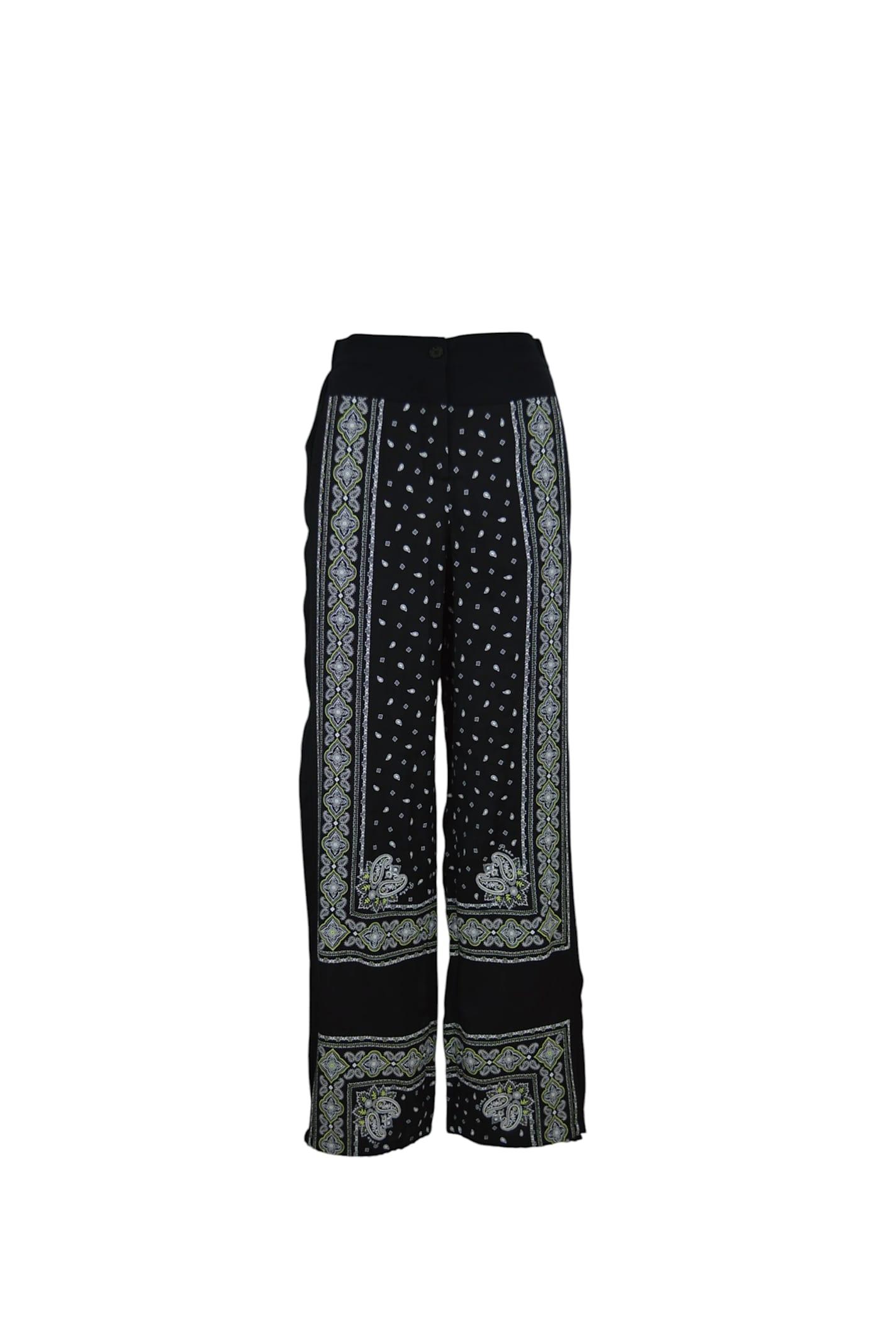 pinko wide bandana pattern pants