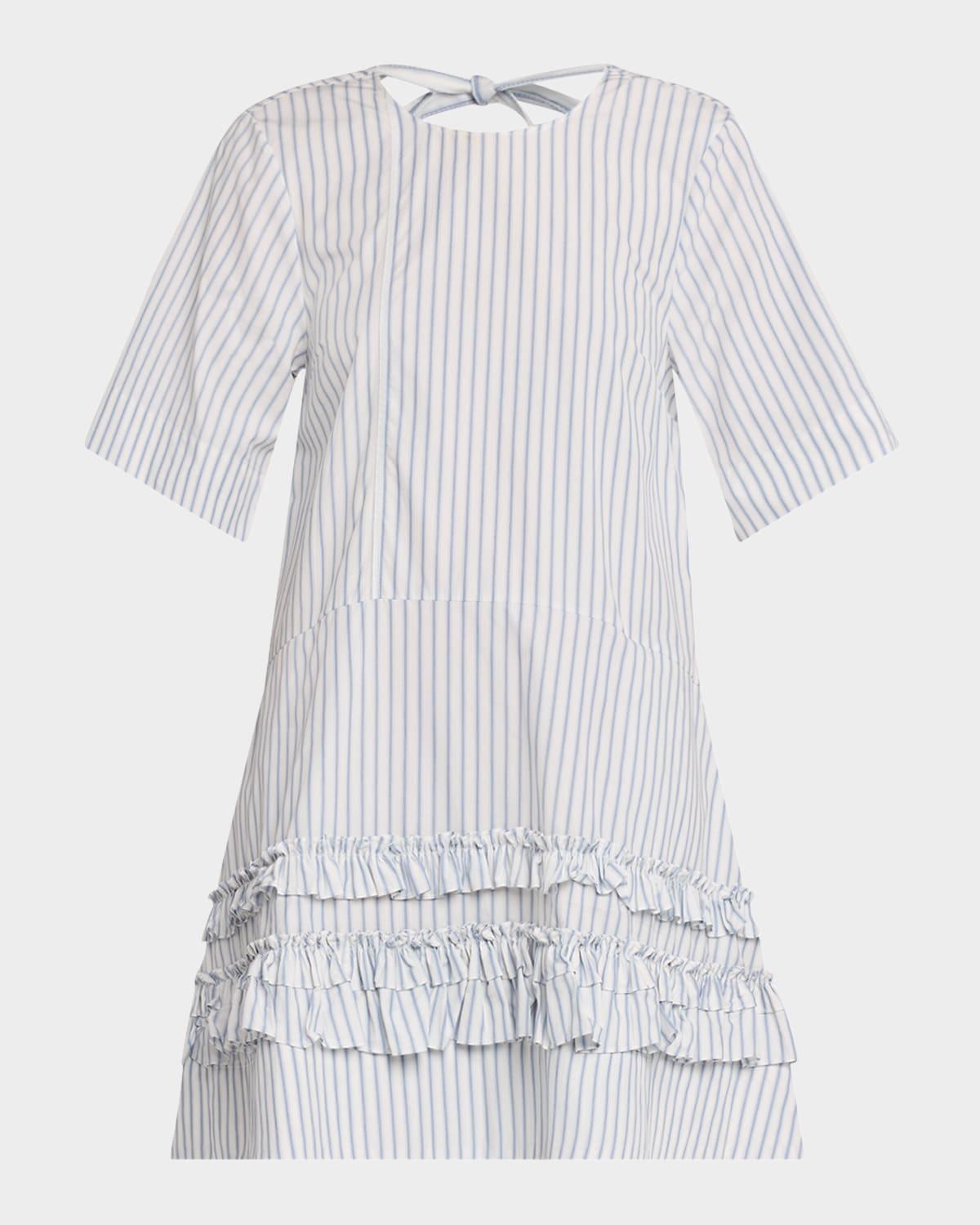 pinstripe cotton mini dress