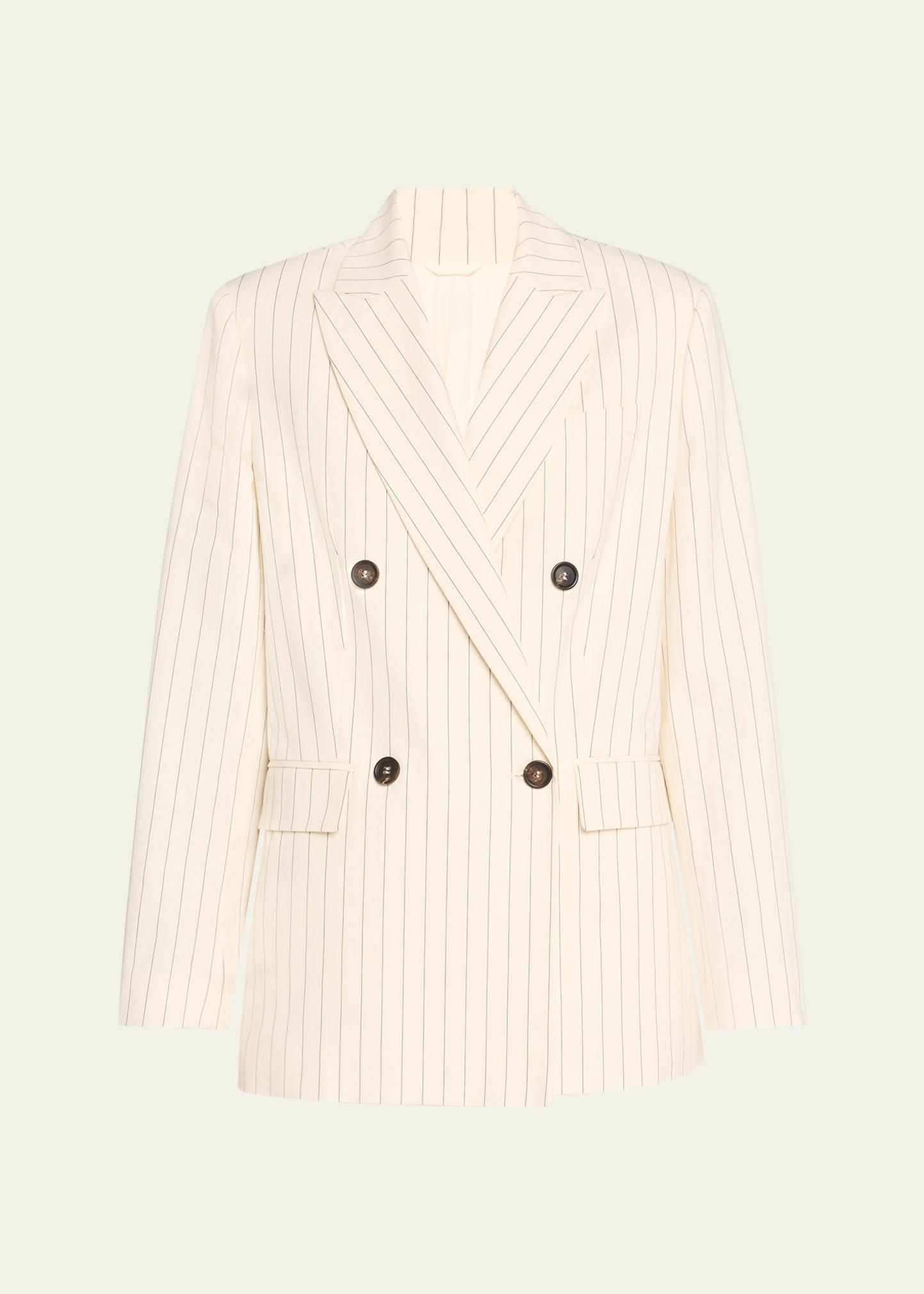 pinstripe double-breasted jacket