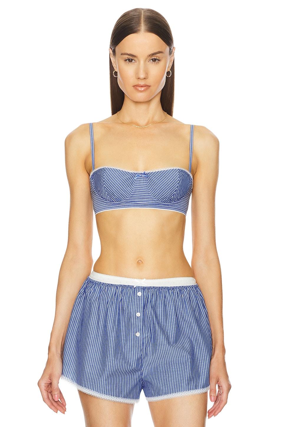 pinstripe poplin bra