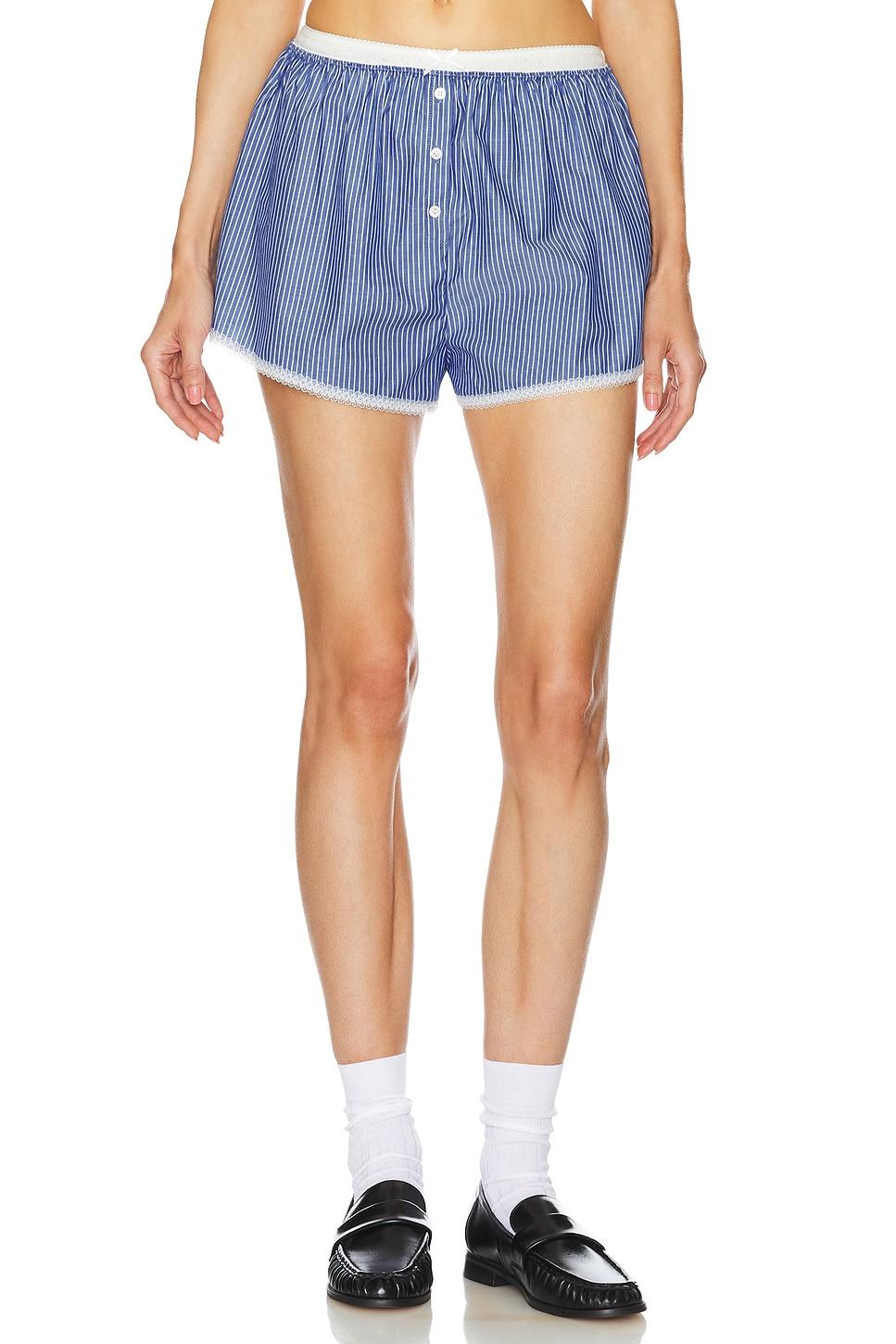 pinstripe poplin house short