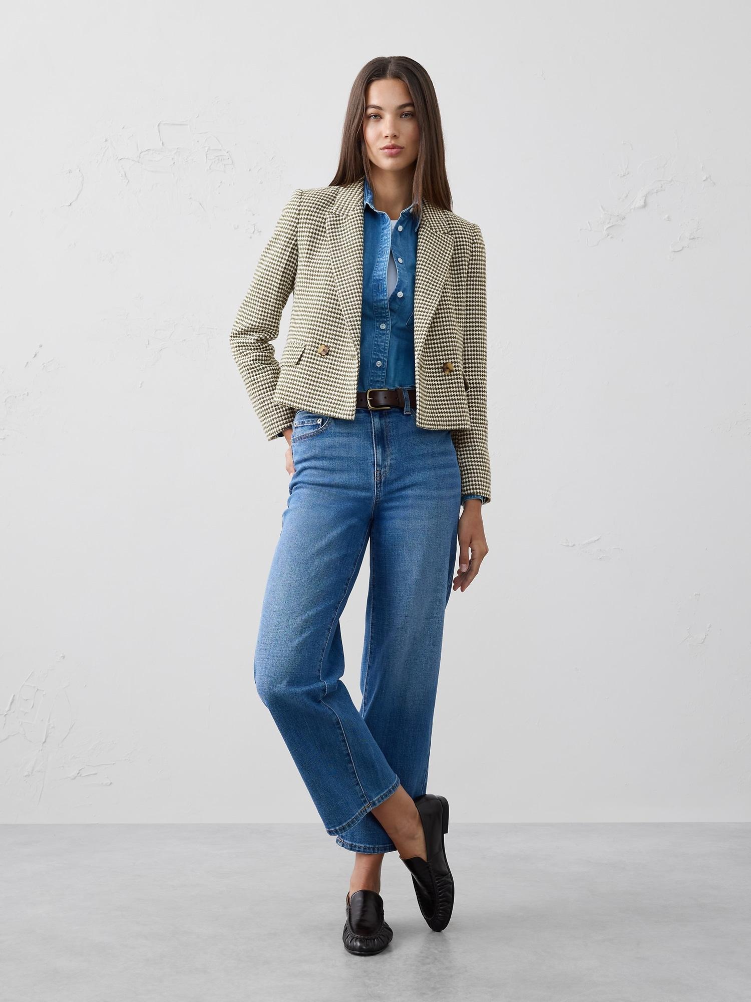 pinstripe short blazer