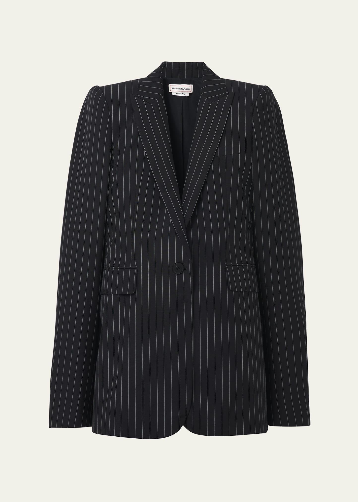pinstripe single-breasted blazer