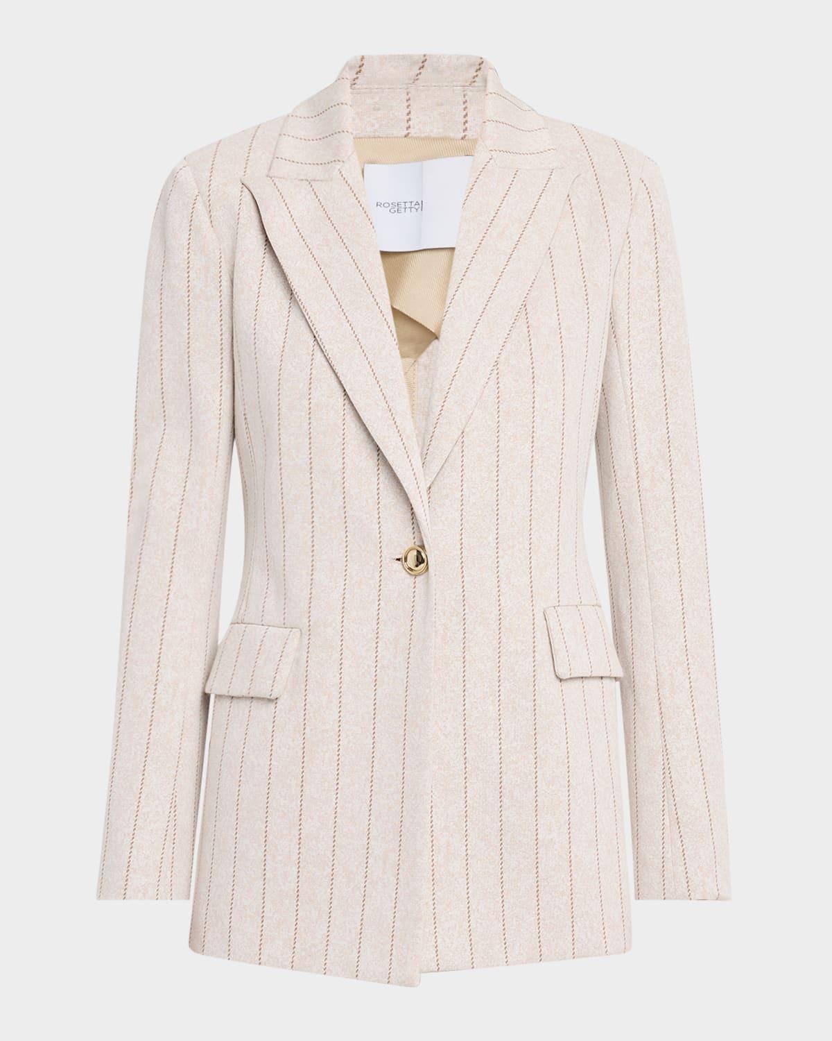 pinstripe single-breasted jacket