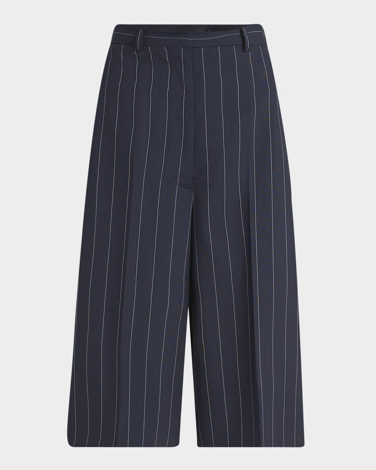 pinstripe wide-leg culottes