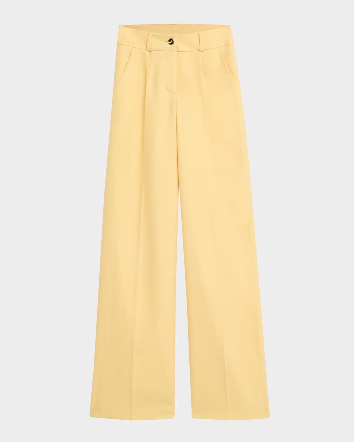 pinstripe wide leg wool pants