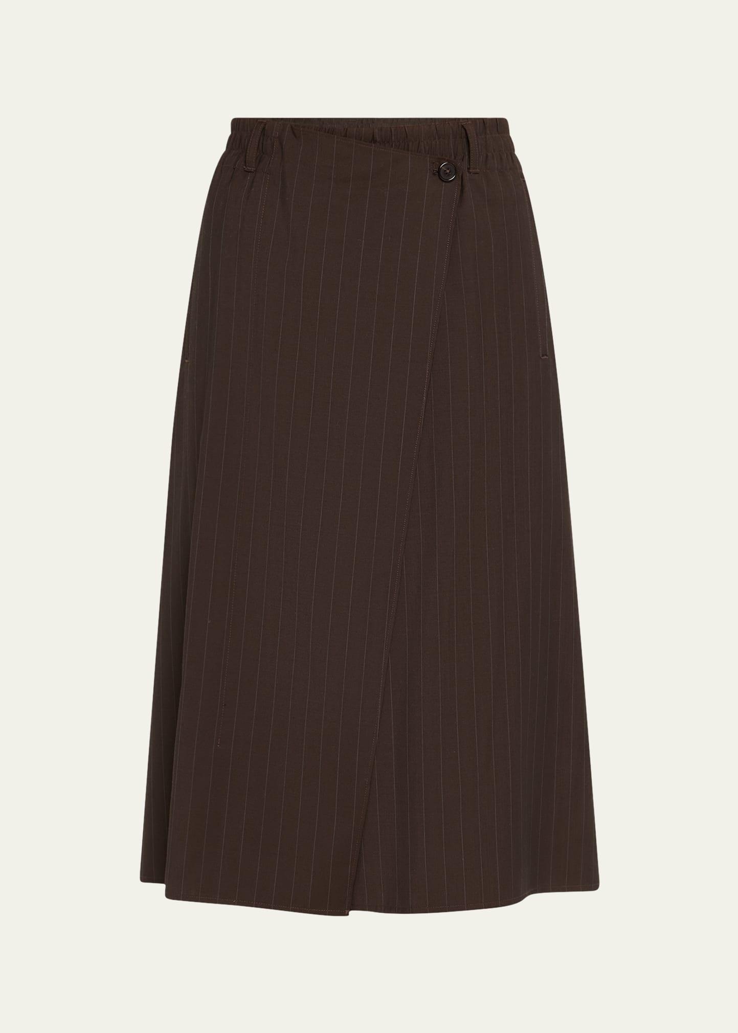 pinstripe wrap shorts