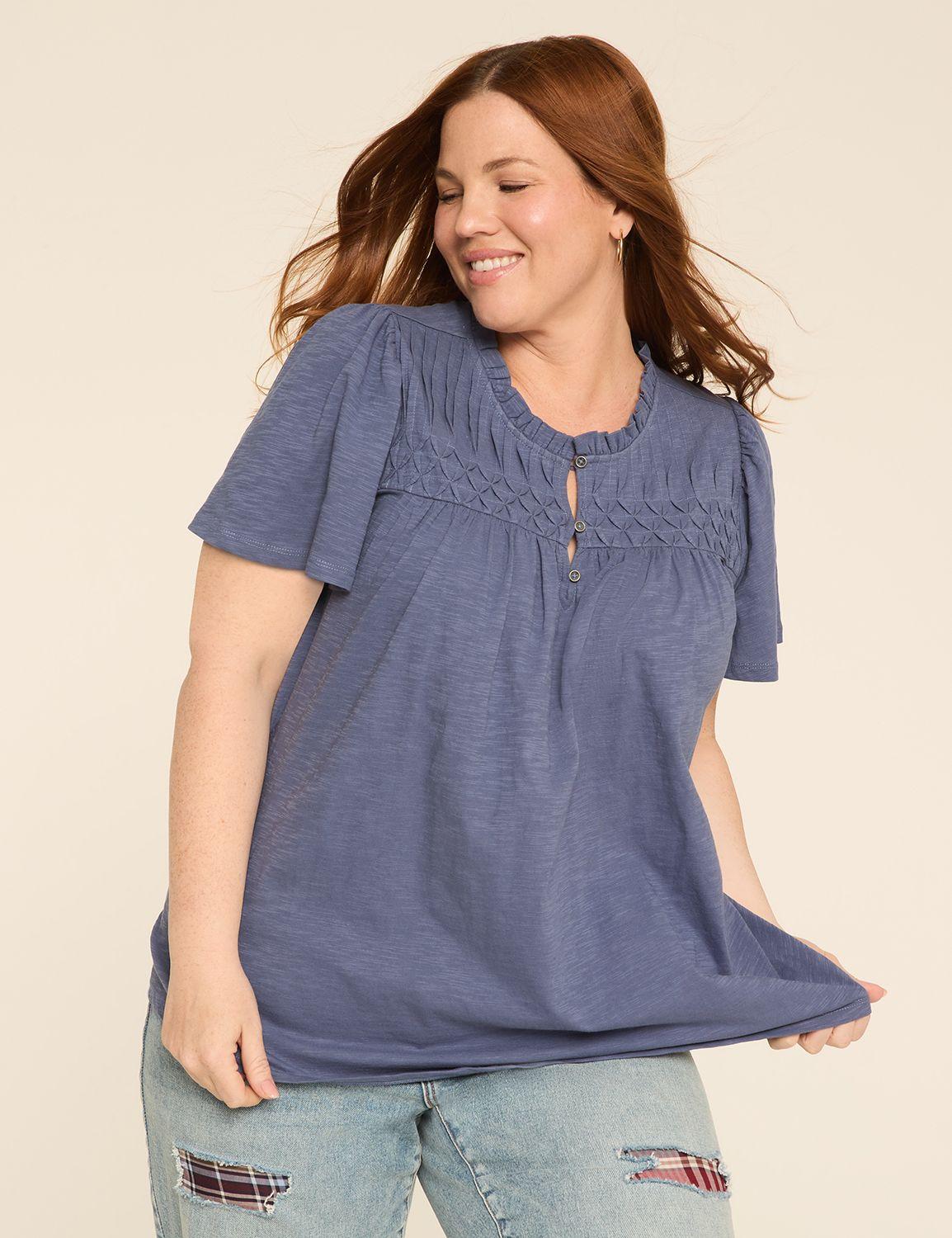 pintuck & smoked-yoke top