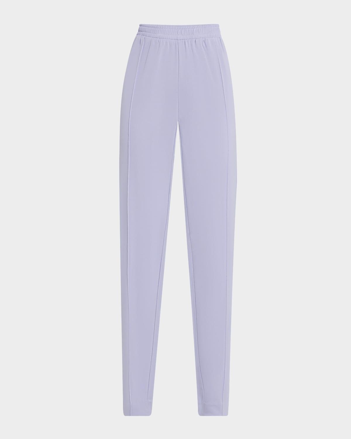 pintuck jersey straight-leg trousers