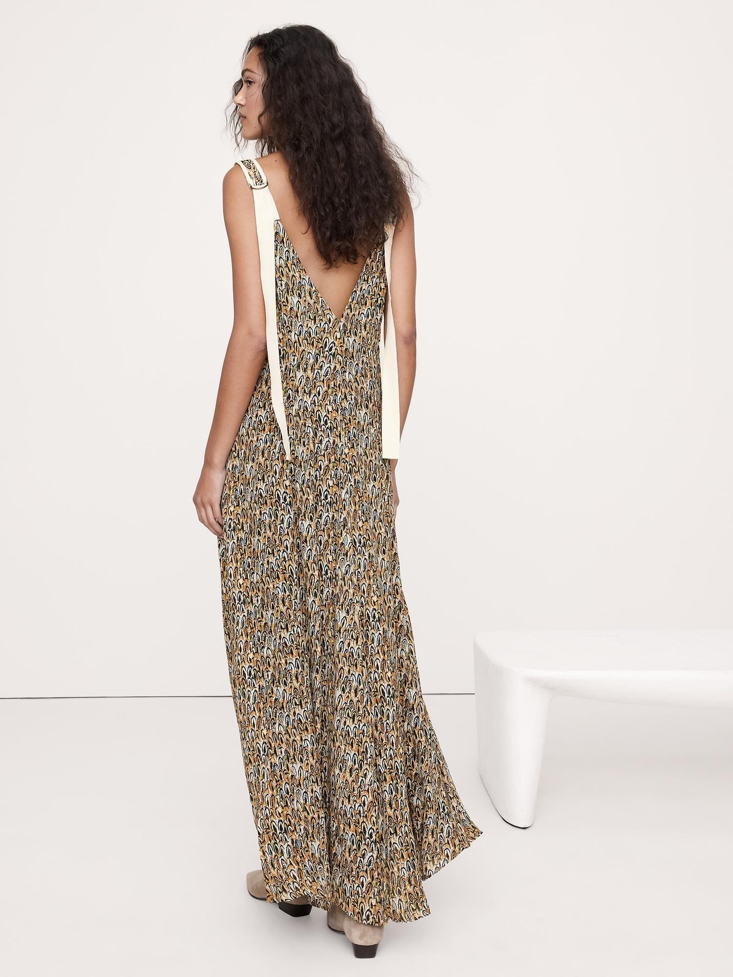 pintuck maxi dress