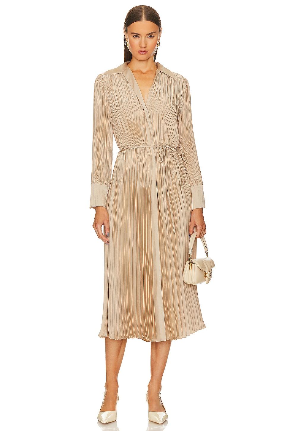pintuck pleated shirt dress