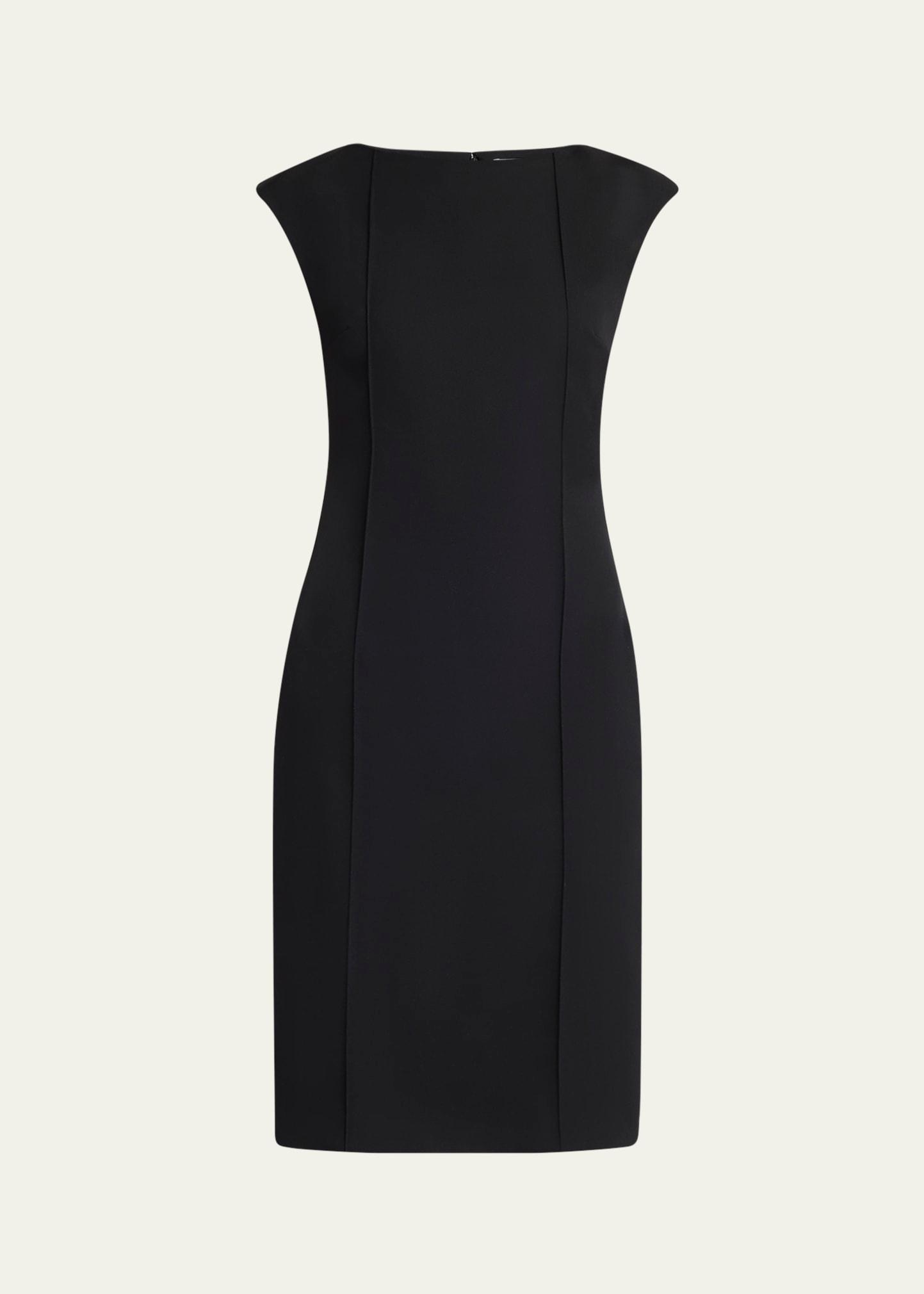 pintuck sleeveless crepe day dress