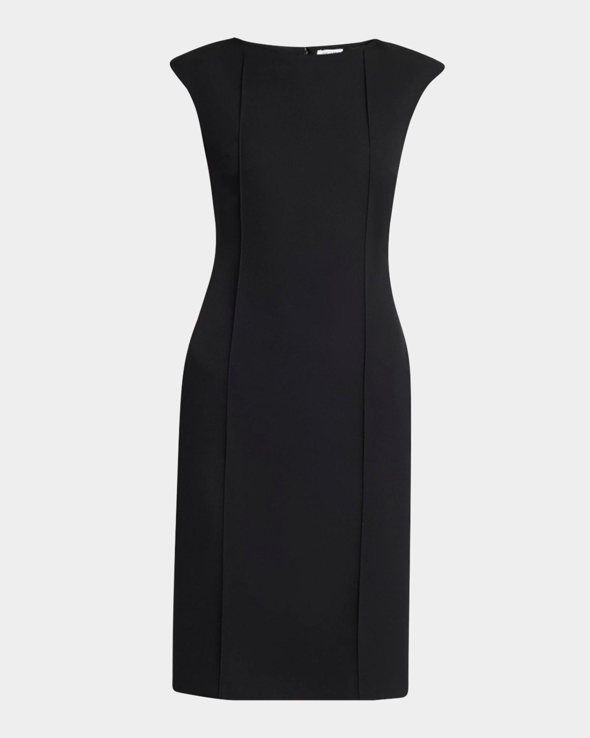 pintuck sleeveless crepe day dress
