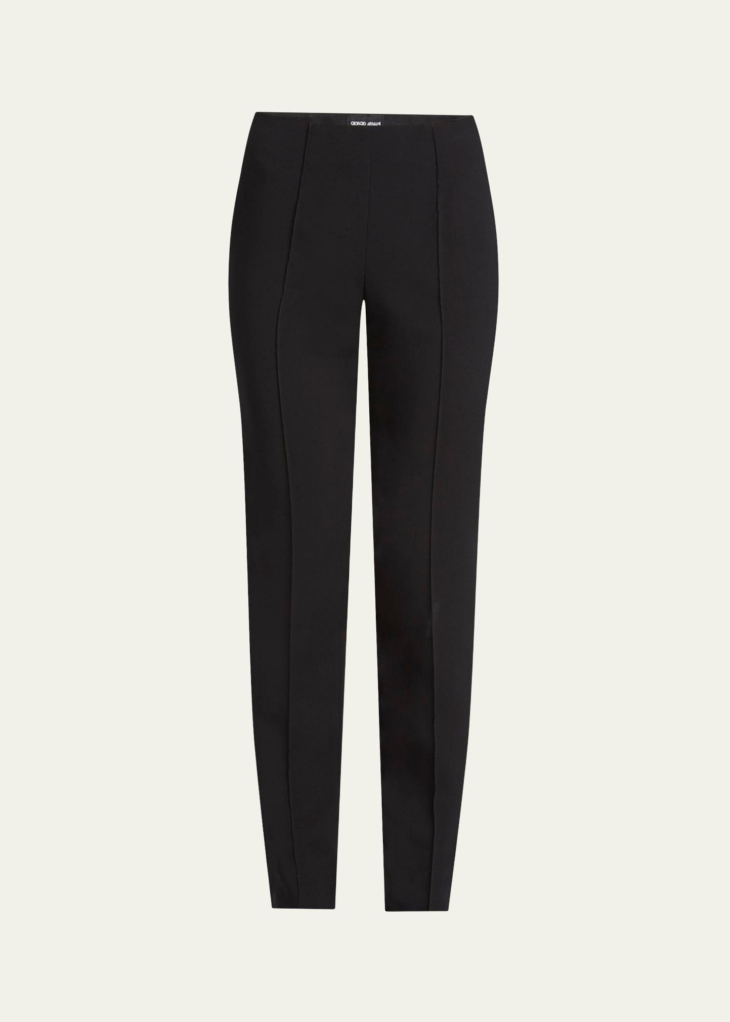 pintuck slim-leg cady trousers