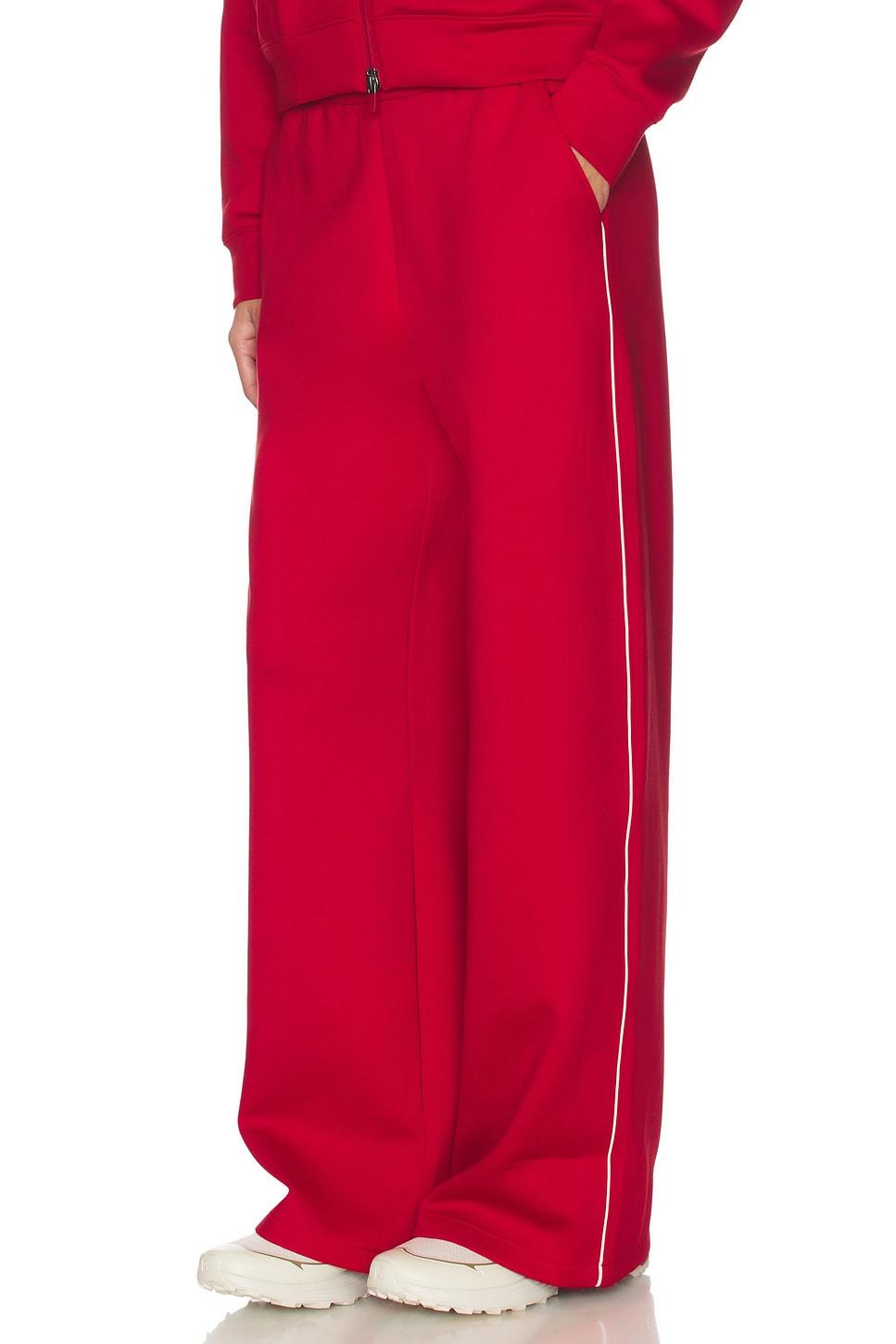 piped wide leg pant