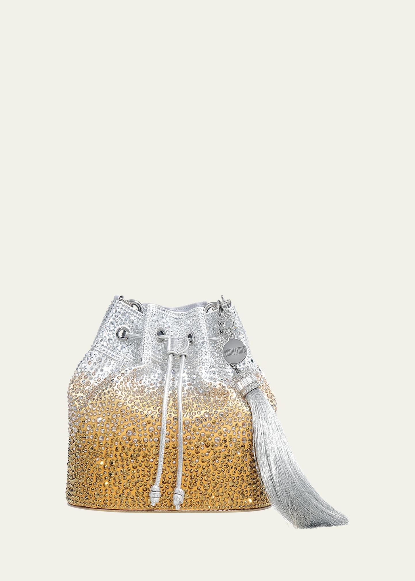 piper gradient crystal bucket bag