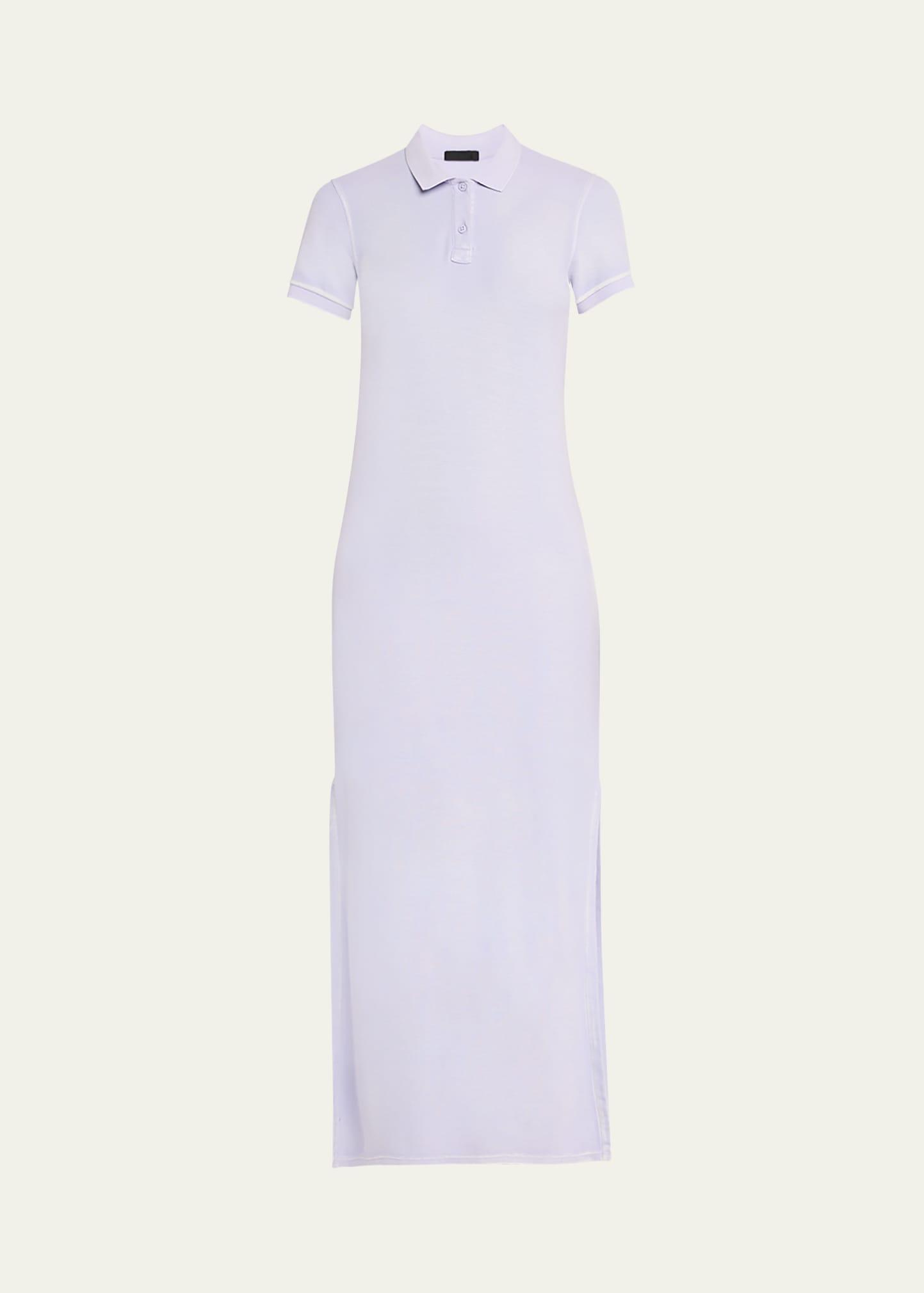 pique with wash short-sleeve polo dress