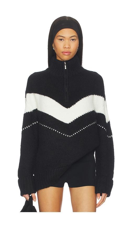 pistola arden chevron color block sweater in black.