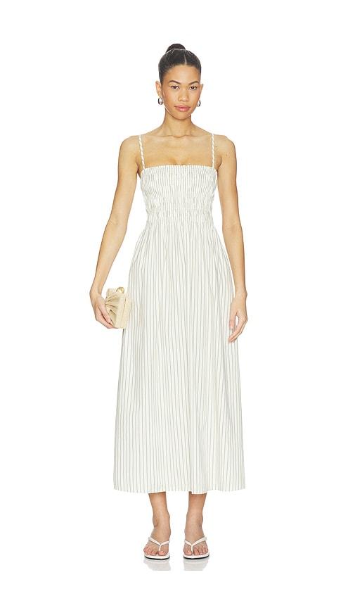 pistola bianca shirred bodice dress in sage.