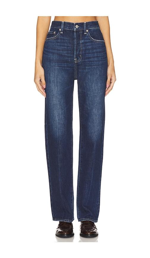 pistola cassie high rise wide leg jeans in blue.