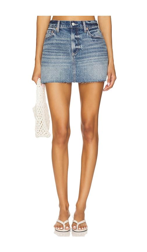 pistola daisy low slung mini skirt in blue.