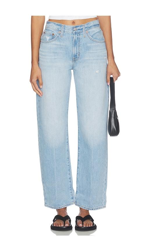 pistola donny rolled hem boyfriend jeans in blue.